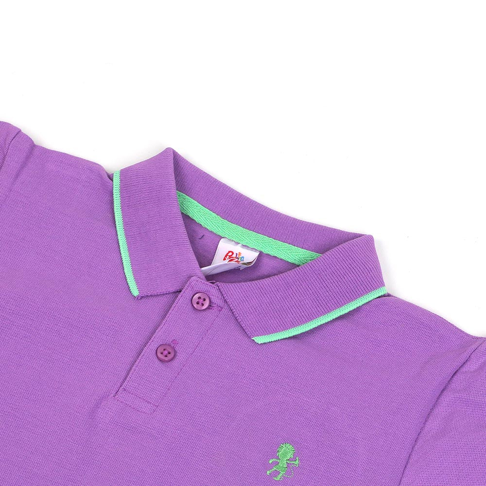Boys Basic Polo E-C - Purple - Image 2