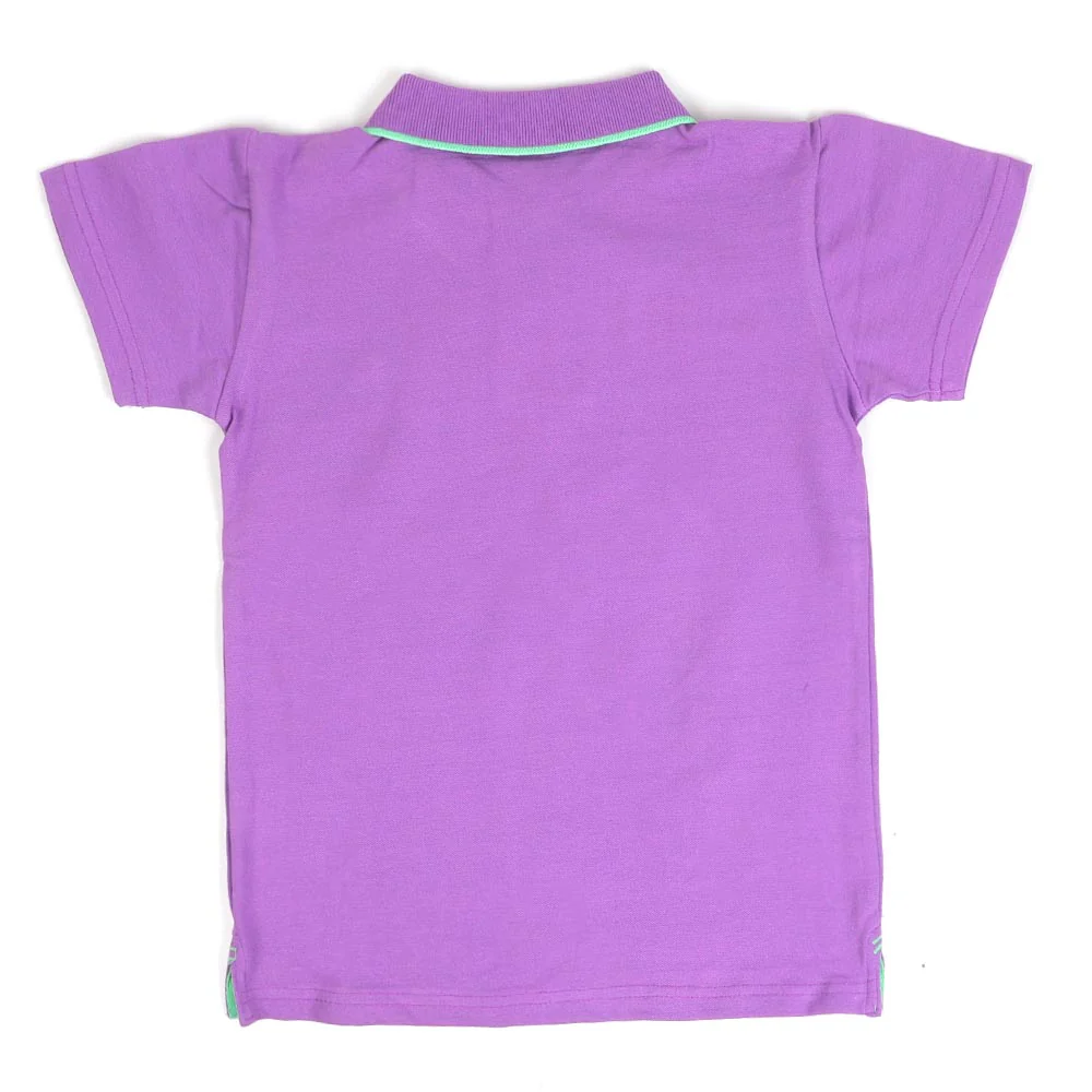 Boys Basic Polo E-C - Purple - Image 3