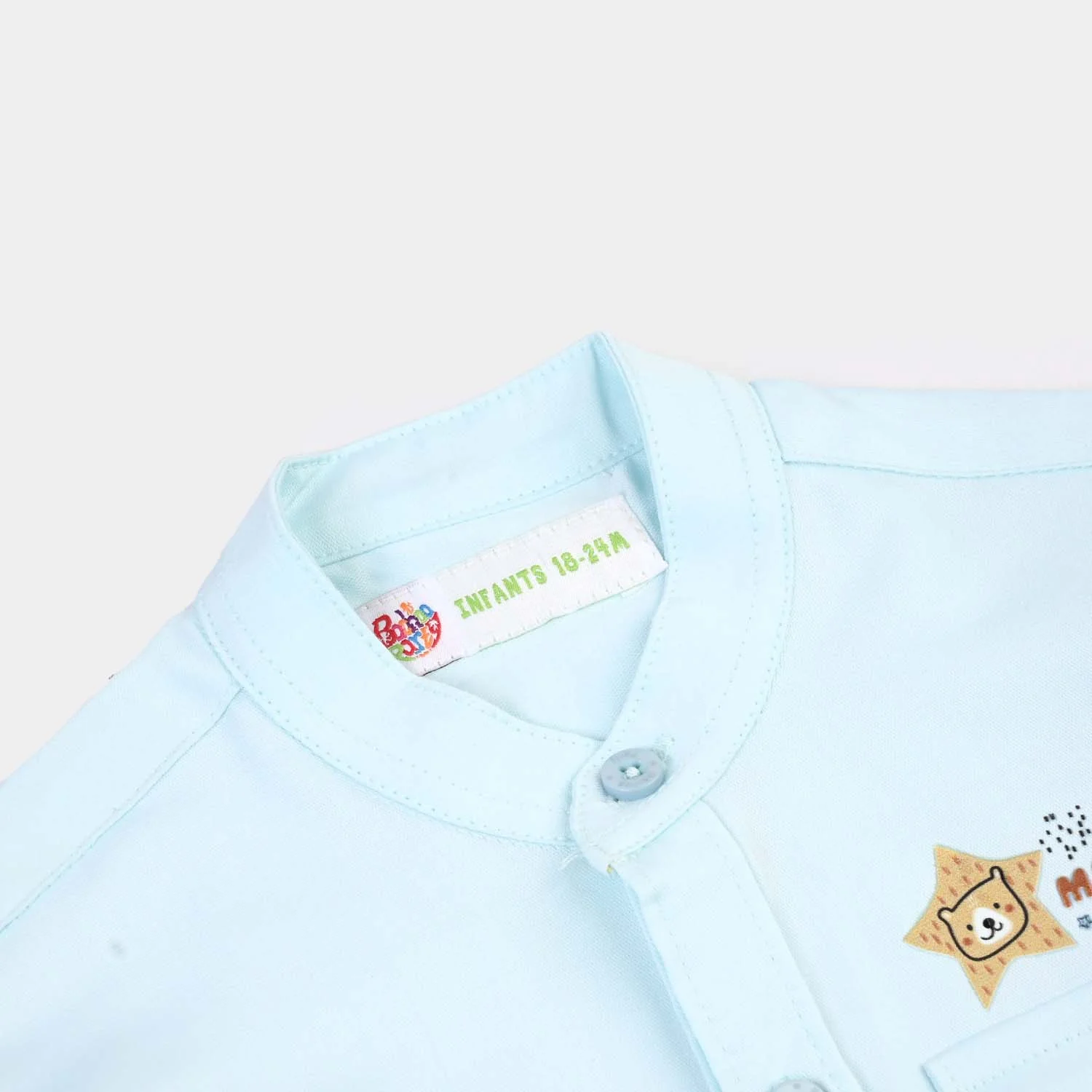 Boys Casual Shirt Bear - SKY BLUE - Image 2