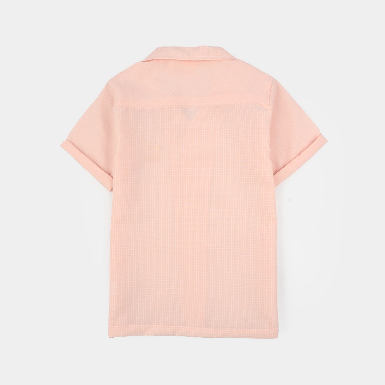 Boys Yarn Dyed Casual Shirt (Palm Tree) - Pink - Image 4