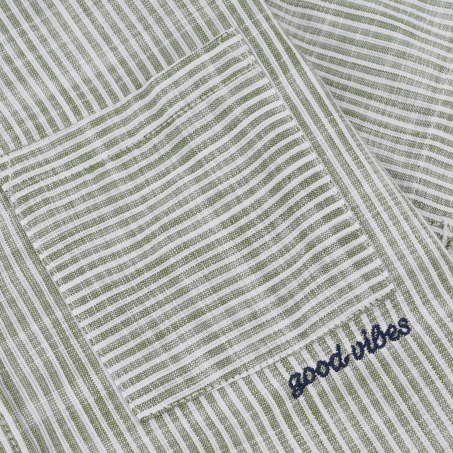 Boys Yarn Dyed Casual Shirt (Good Vibes) - Grey - Image 2