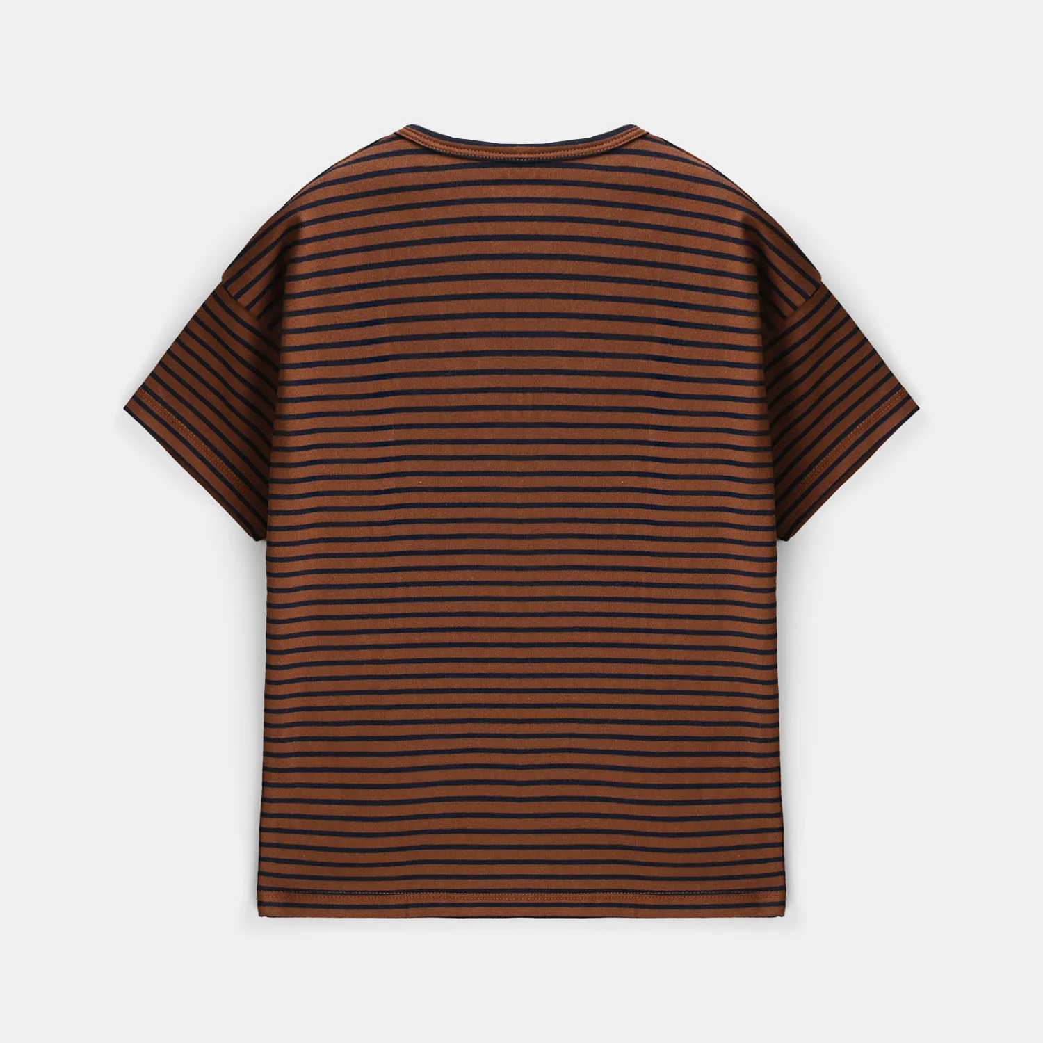 Boys Yarn Dyed T-Shirt - Brown - Image 3