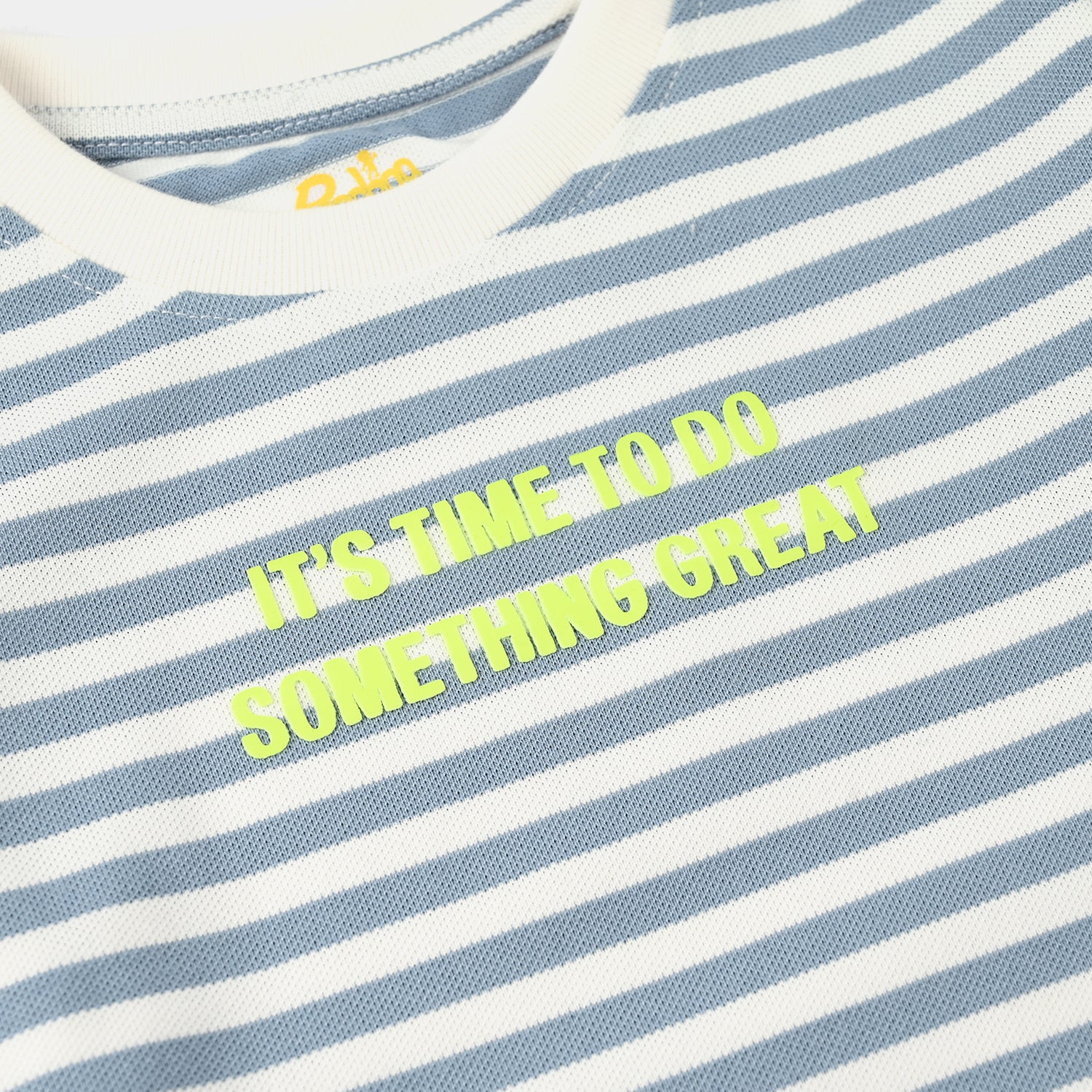 Boys Yarn Dyed T-Shirt (ITS TIME TO DO) - Blue - Image 2