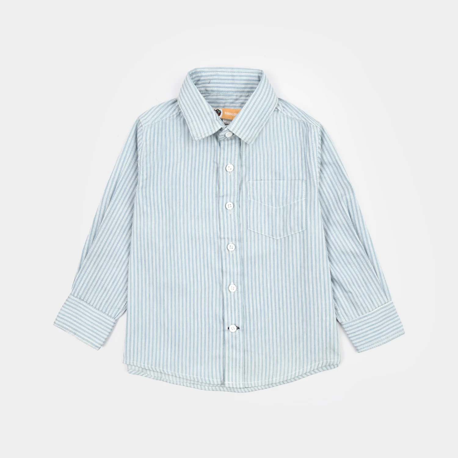 Boys Cotton Casual Shirt F/S Striper-BLUE