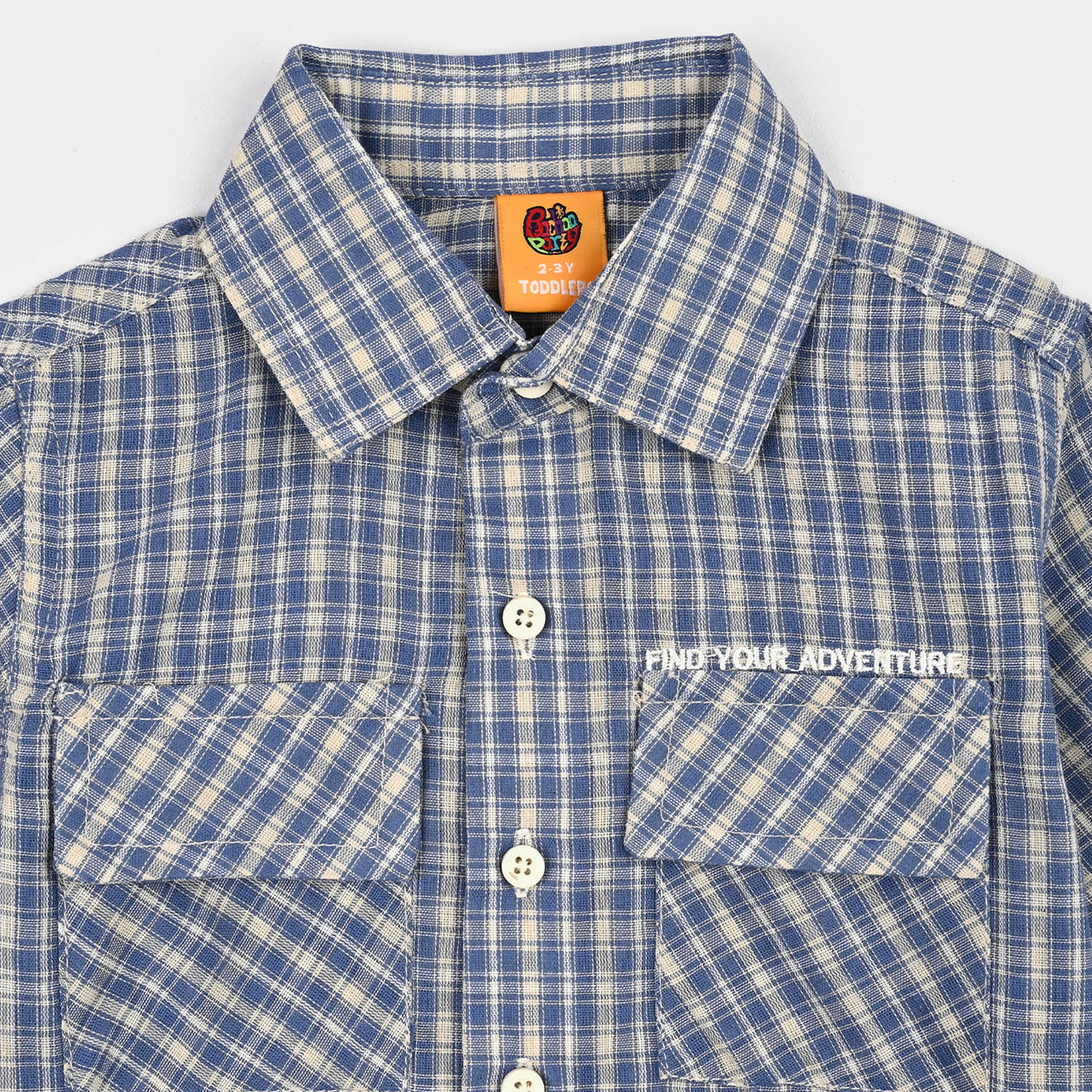 Boys Cotton Casual Shirt H/S Find Your Adventure-BLUE - Image 3