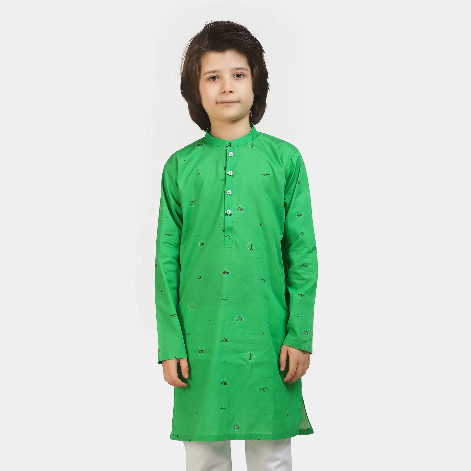 Boys Independence National Monument Kurta – Green