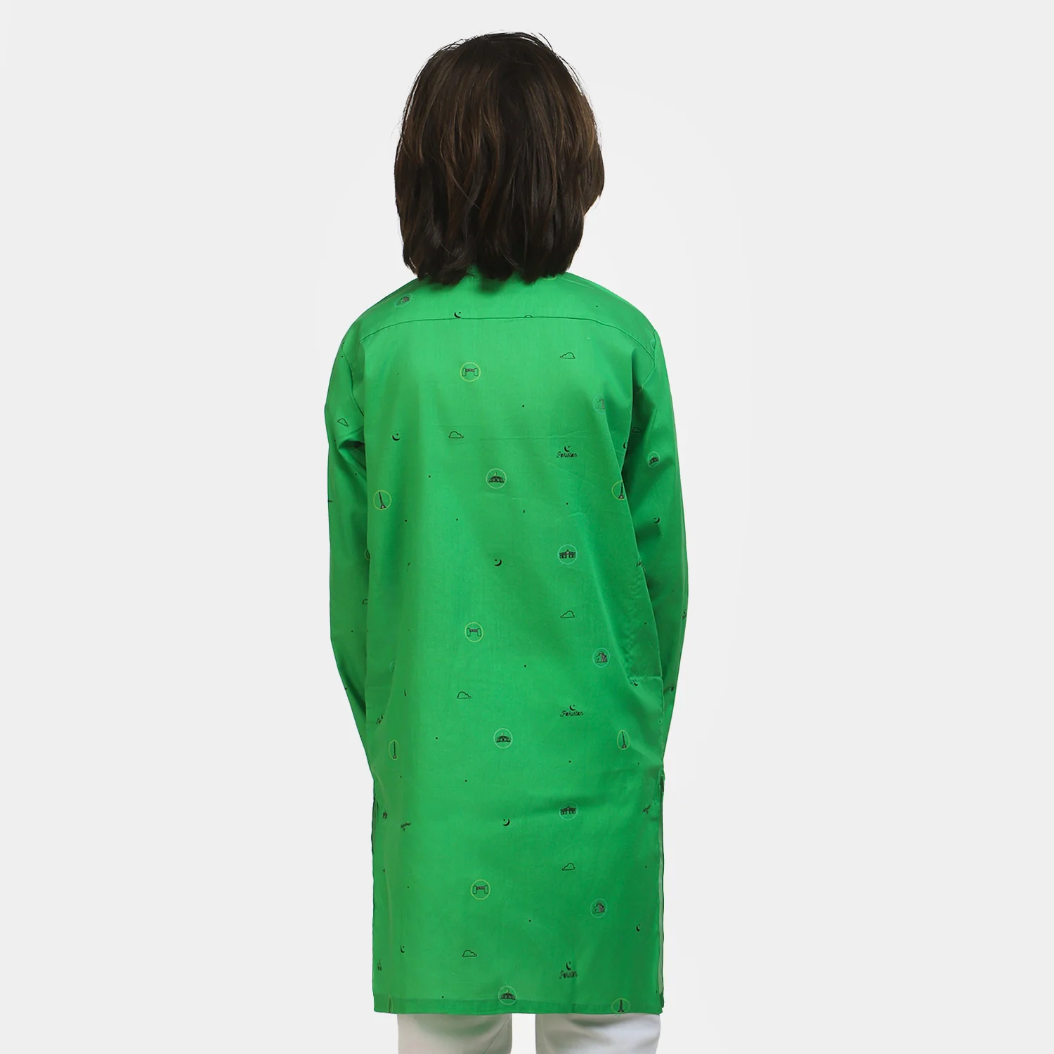 Boys Independence National Monument Kurta – Green - Image 5