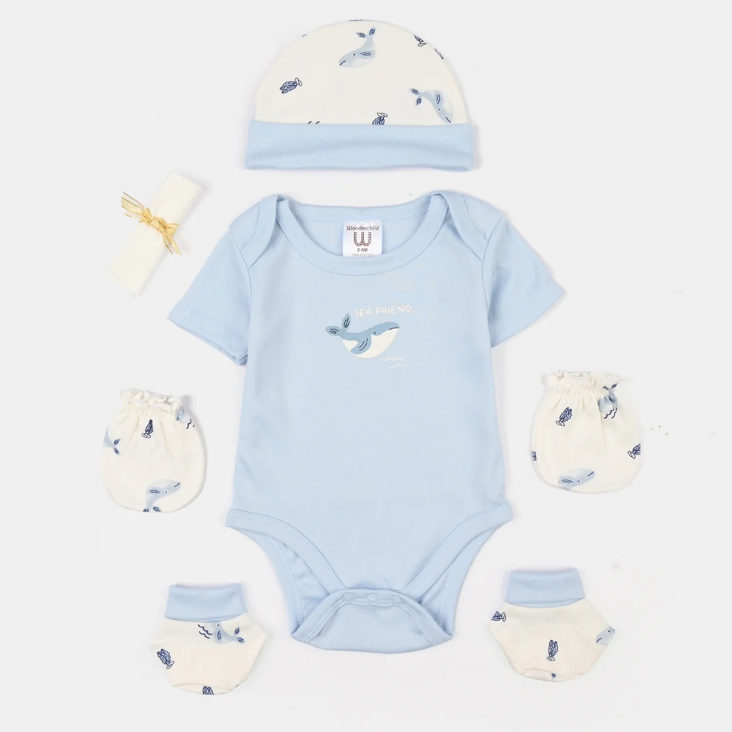 Boys Cotton Interlock 5  Pcs Gift Set 292-005-Blue