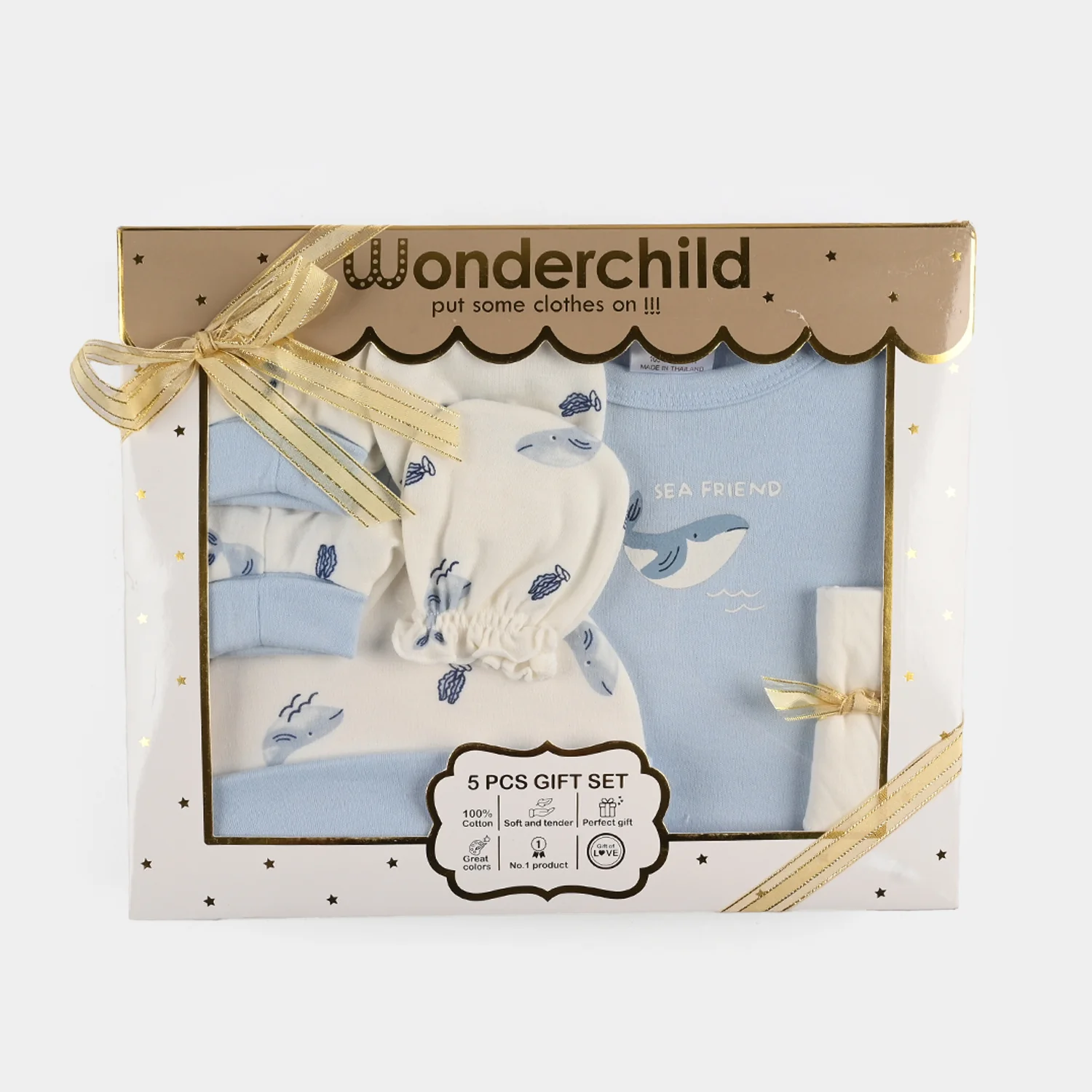 Boys Cotton Interlock 5  Pcs Gift Set 292-005-Blue - Image 4