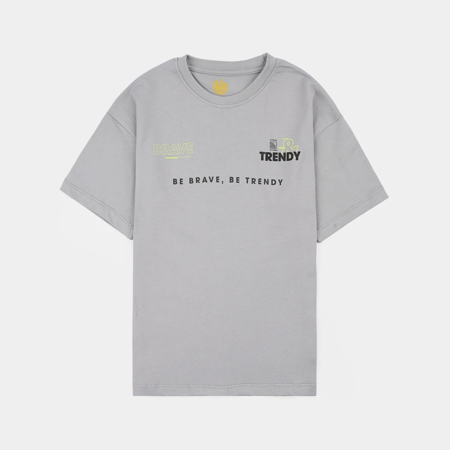 Boys Cotton Jersey T-Shirt Brave-GREY
