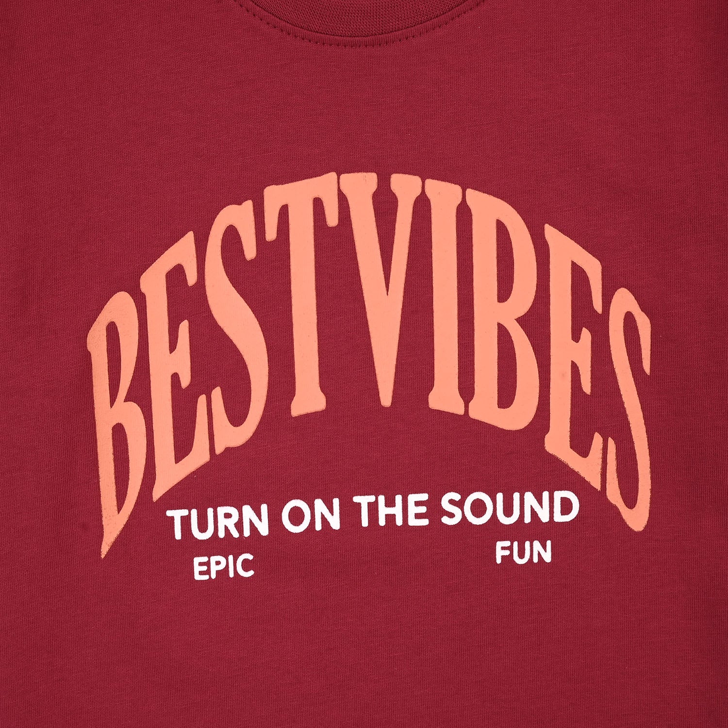 Boys Cotton Jersey T-Shirt H/S Best Vibes-RED - Image 3