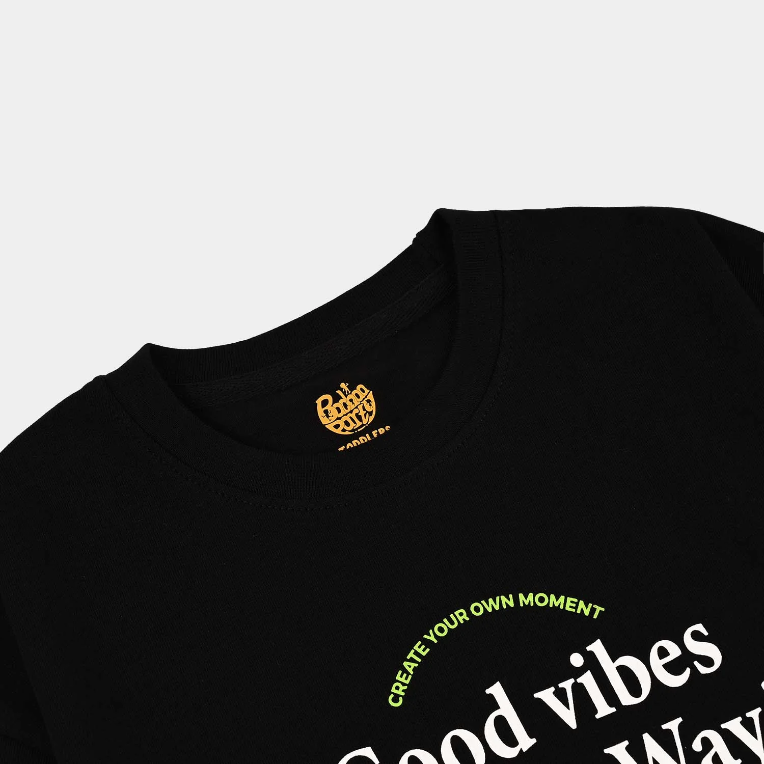 Boys Cotton Jersey T-Shirt Good Vibes - BLACK - Image 2