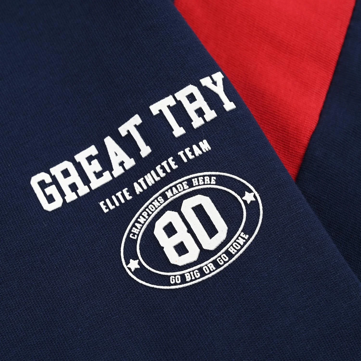 Boys Cotton Jersey T-Shirt H/S Great Try-NAVY - Image 3