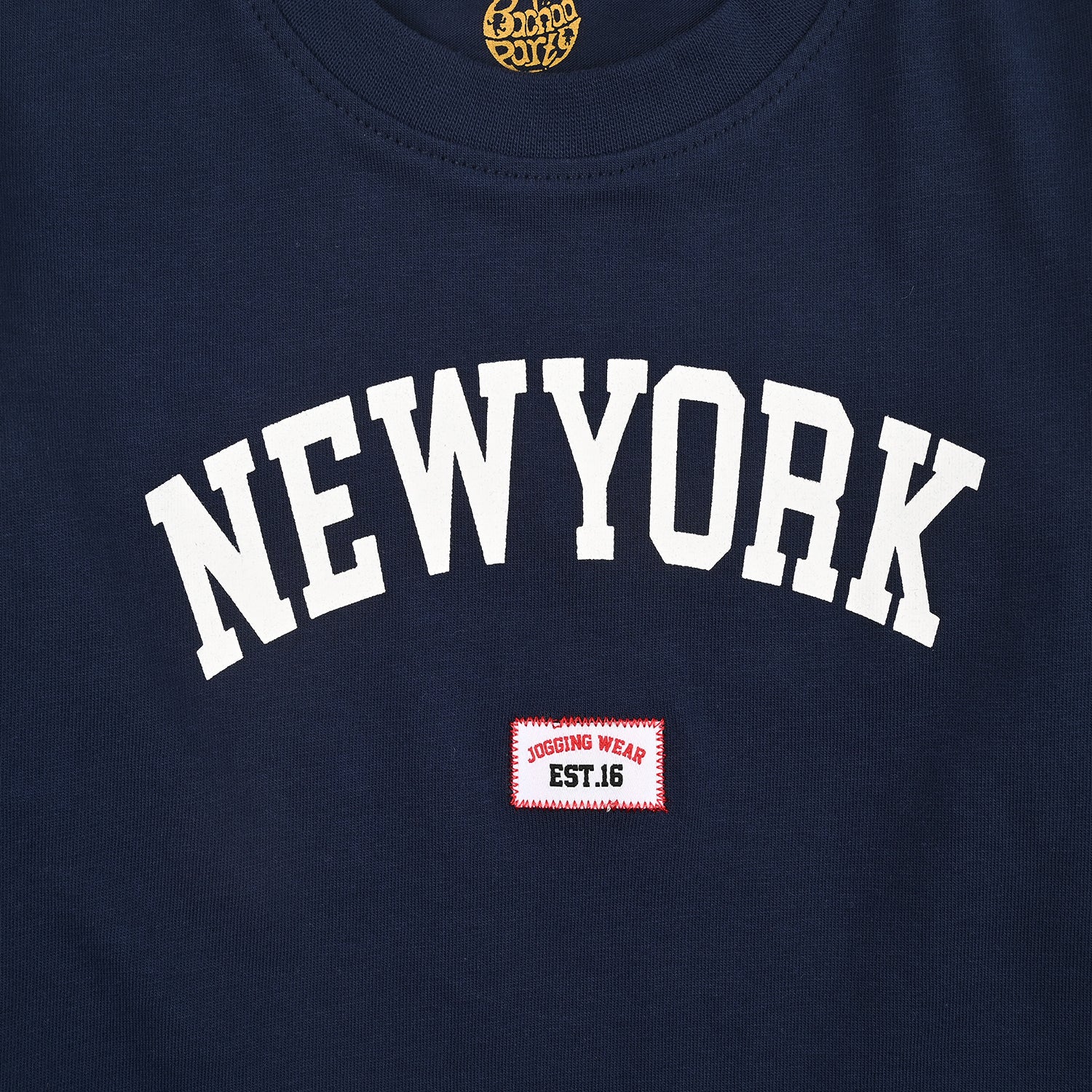 Boys Cotton Jersey T-Shirt H/S Newyork-NAVY - Image 3