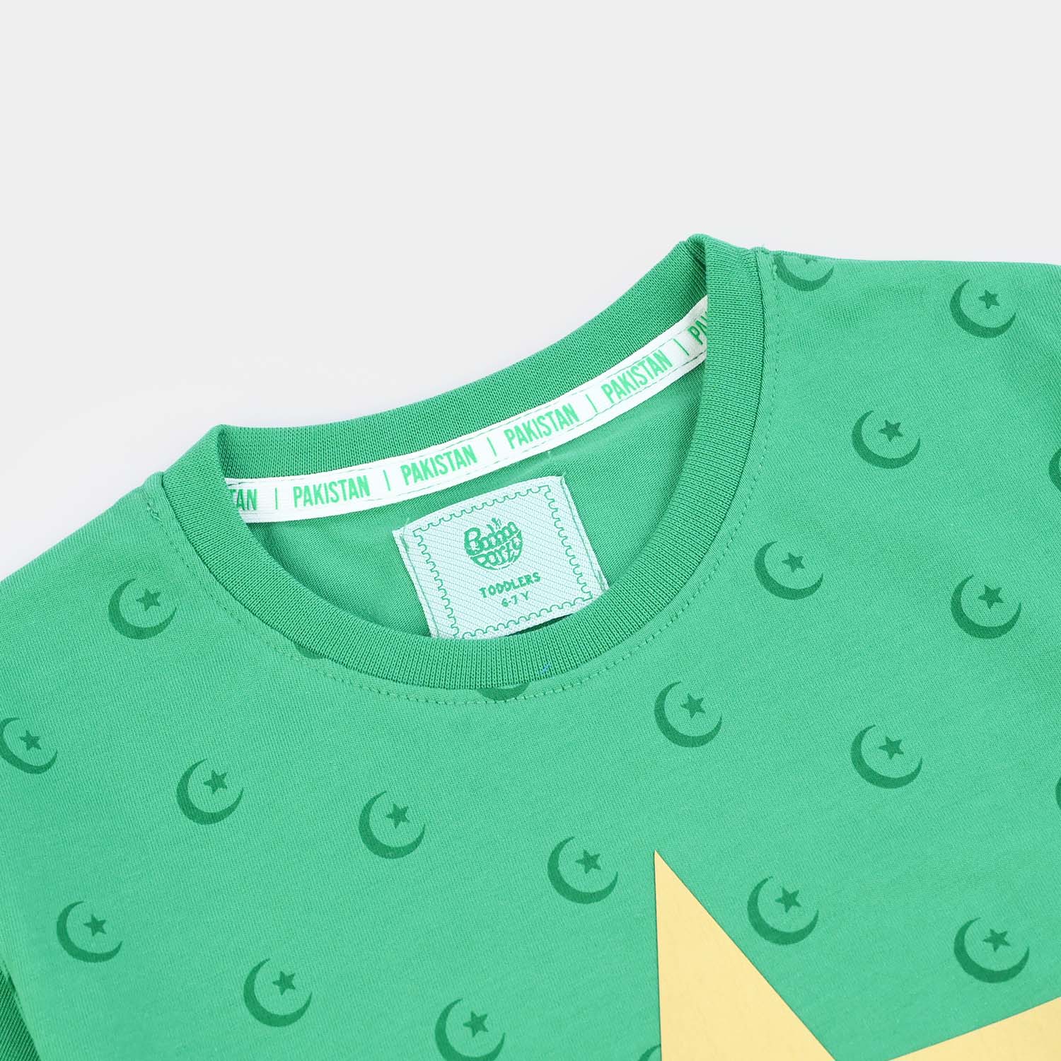 Boys Cotton Jersey T-Shirt Independence Day-Green - Image 4