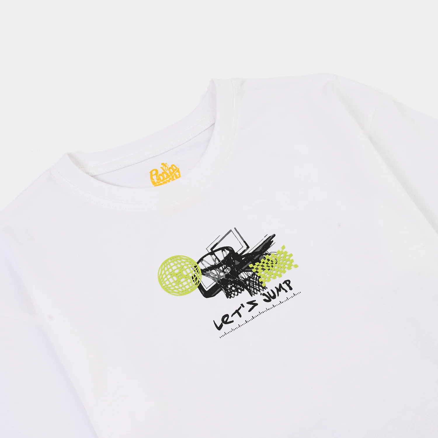 Boys Cotton Jersey T-Shirt Lets Jump-White - Image 2