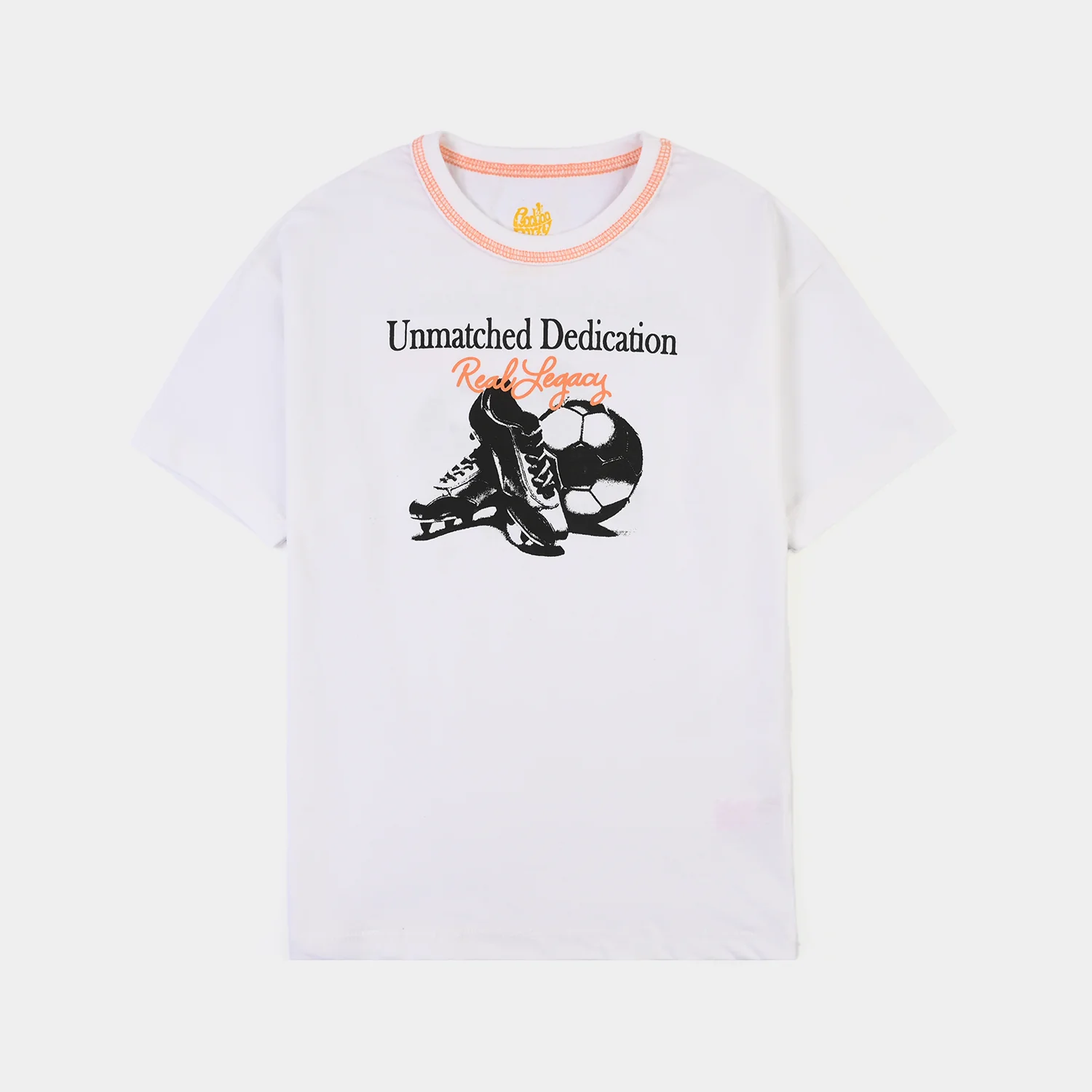 Boys Cotton Jersey T-Shirt Unmatched Dedication-White