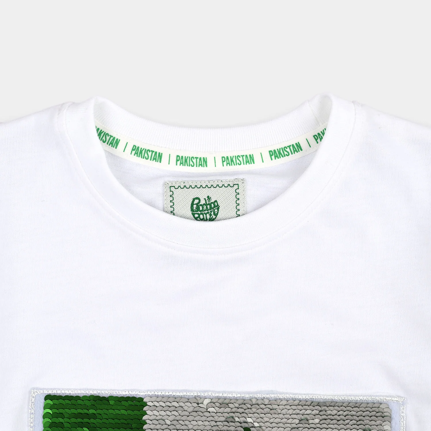 Boys White Sequins Flag T-Shirt – White - Image 5