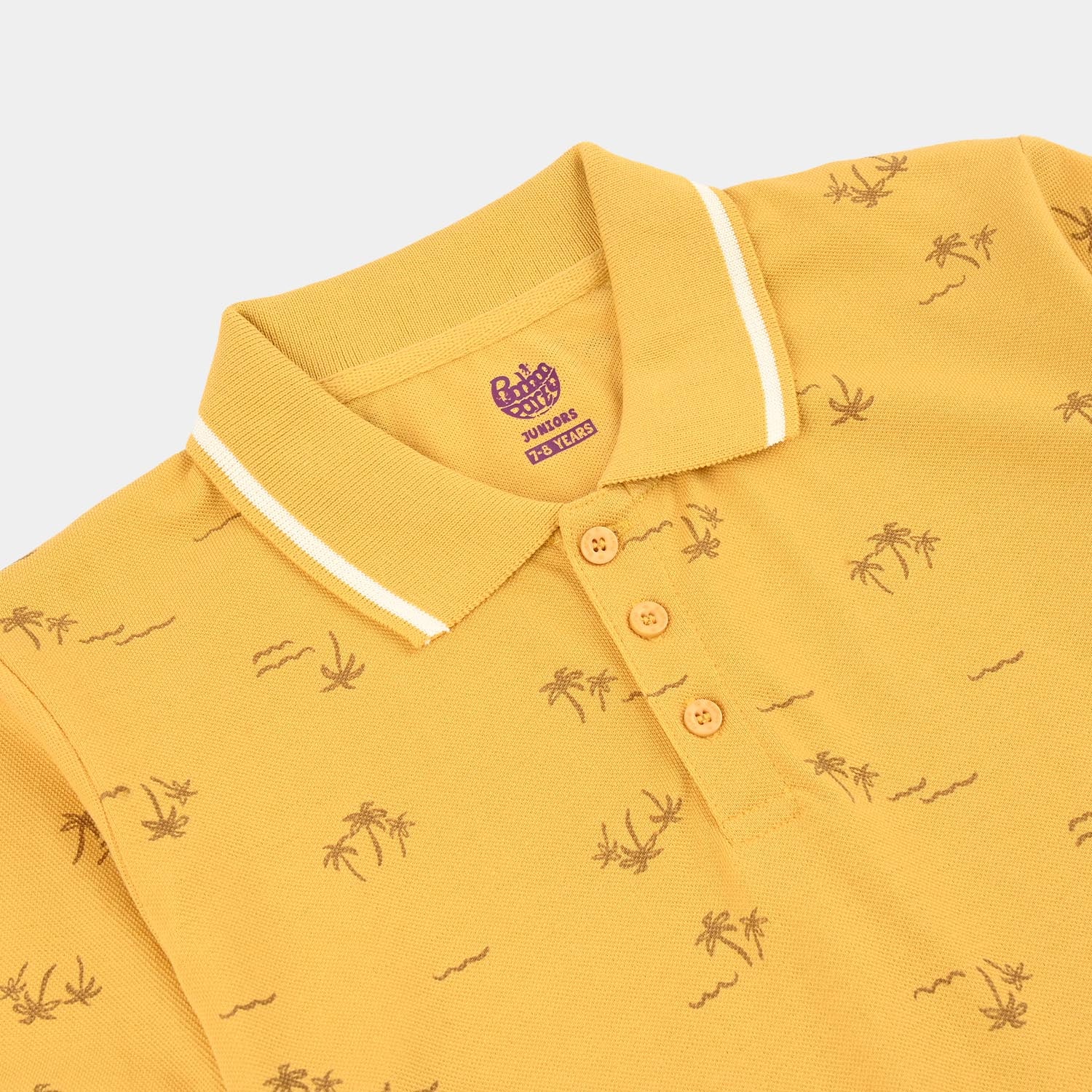 Boys Cotton PK Polo Palm Tree & Coastal-Ochre - Image 2