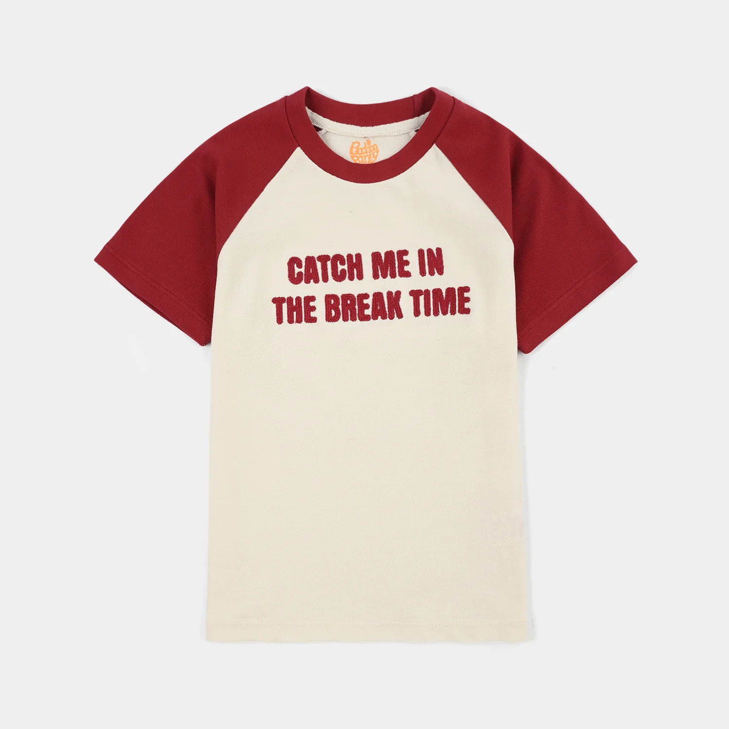 Boys Cotton PK T-Shirt H/S Catch Me-OFF-White