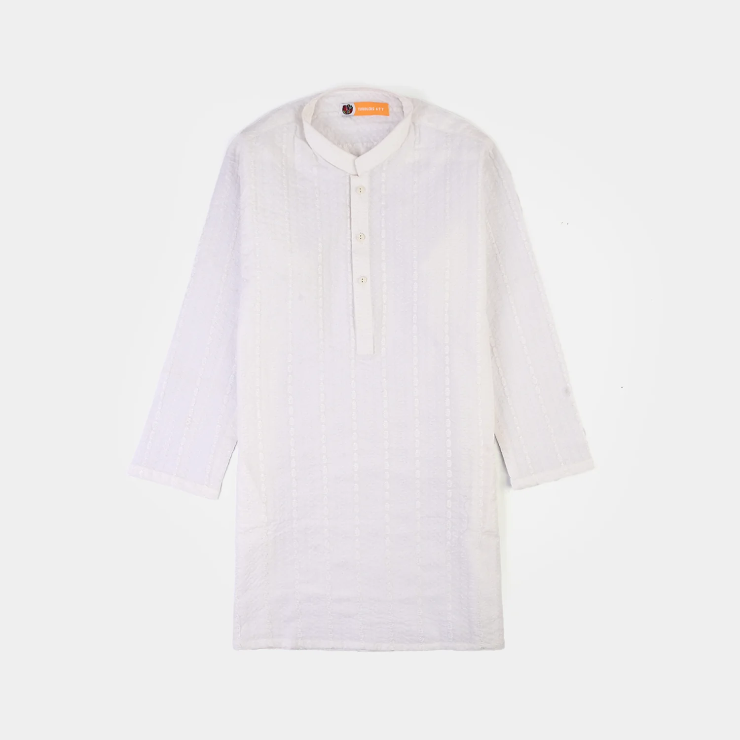 Boys Cotton Poplin 2Piece Suit (Chicken Kari)-WHITE - Image 2