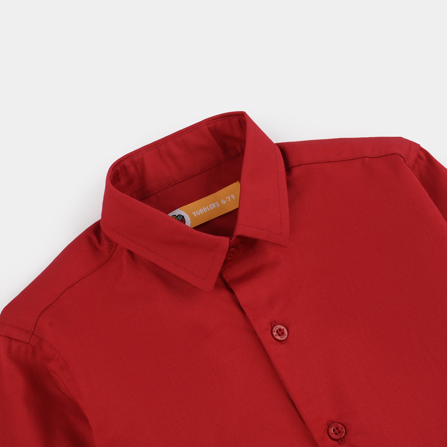 Boys Cotton Poplin Formal Shirt - Red - Image 6