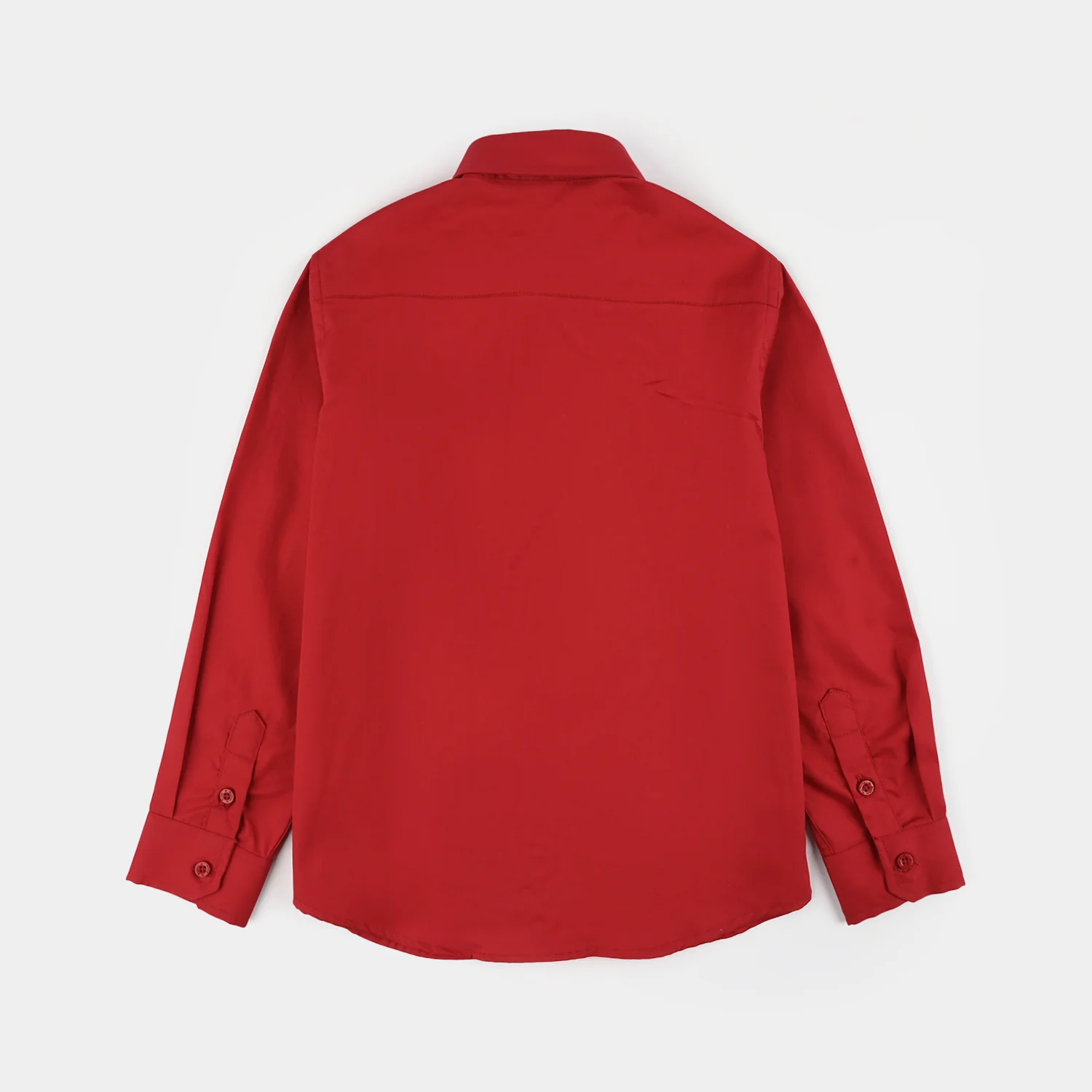 Boys Cotton Poplin Formal Shirt - Red - Image 8