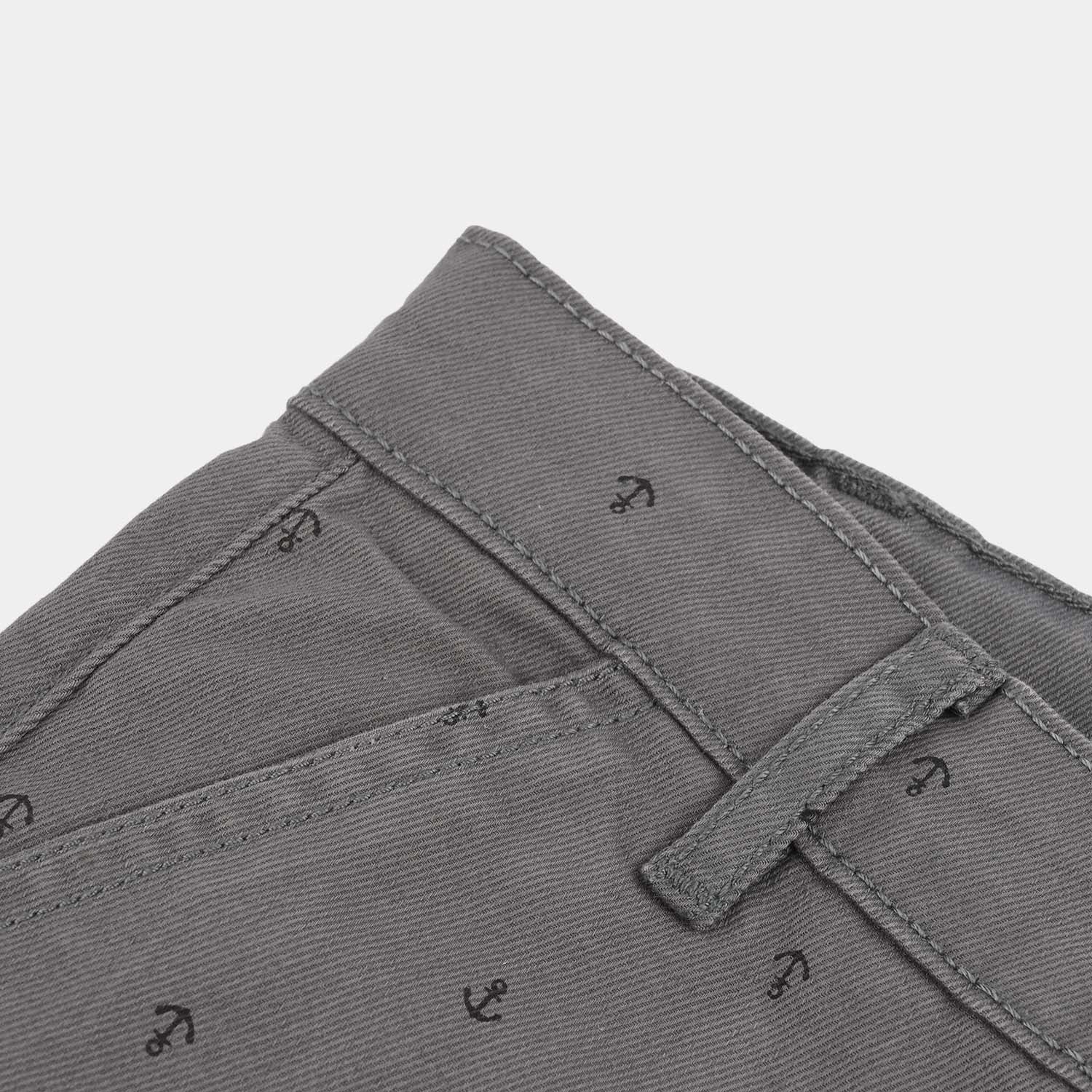 Boys Cotton Shorts (Anchor) - Grey - Image 3