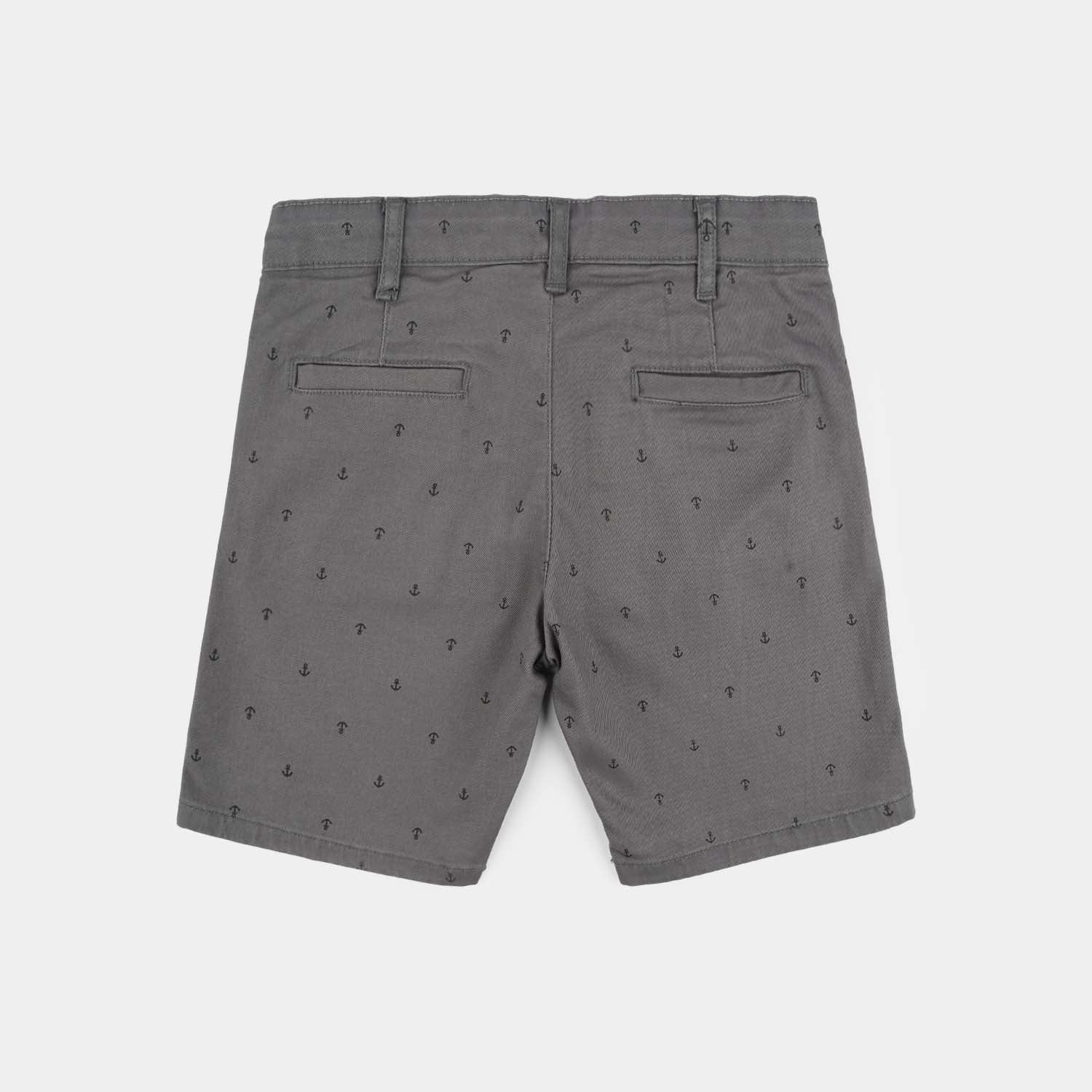 Boys Cotton Shorts (Anchor) - Grey - Image 4