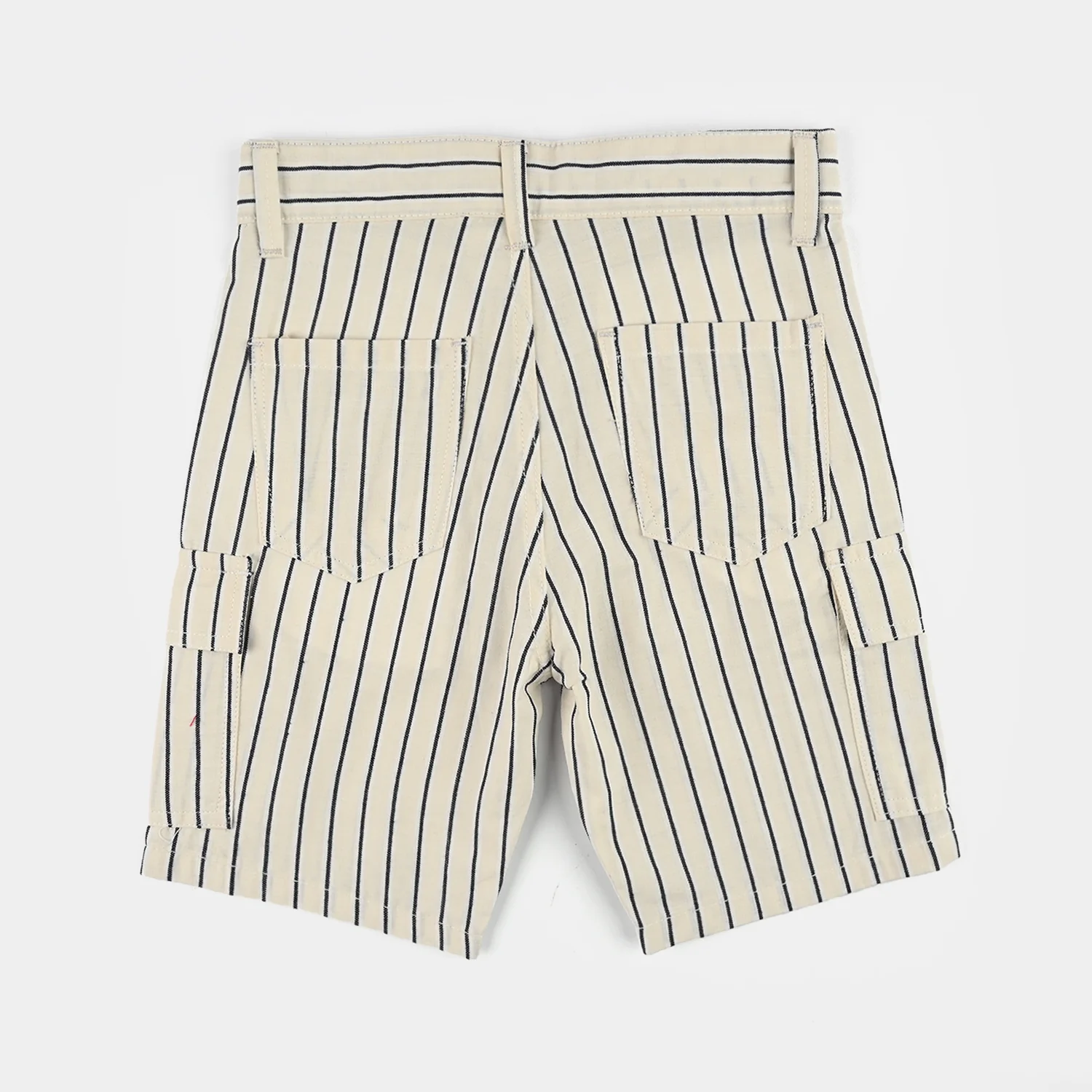 Boys Cotton Shorts (Endless Playtime) - Beige/Blue Stripes - Image 4