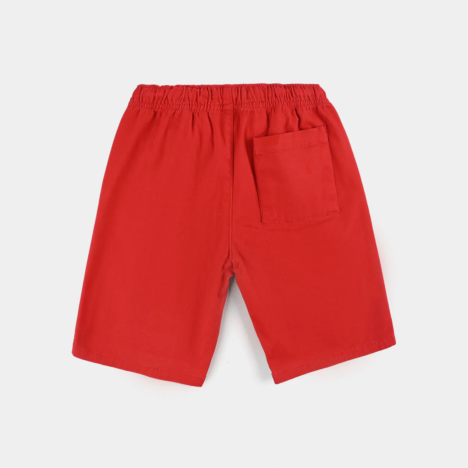 Boys Cotton Twill Shorts (Plain) - Red - Image 4