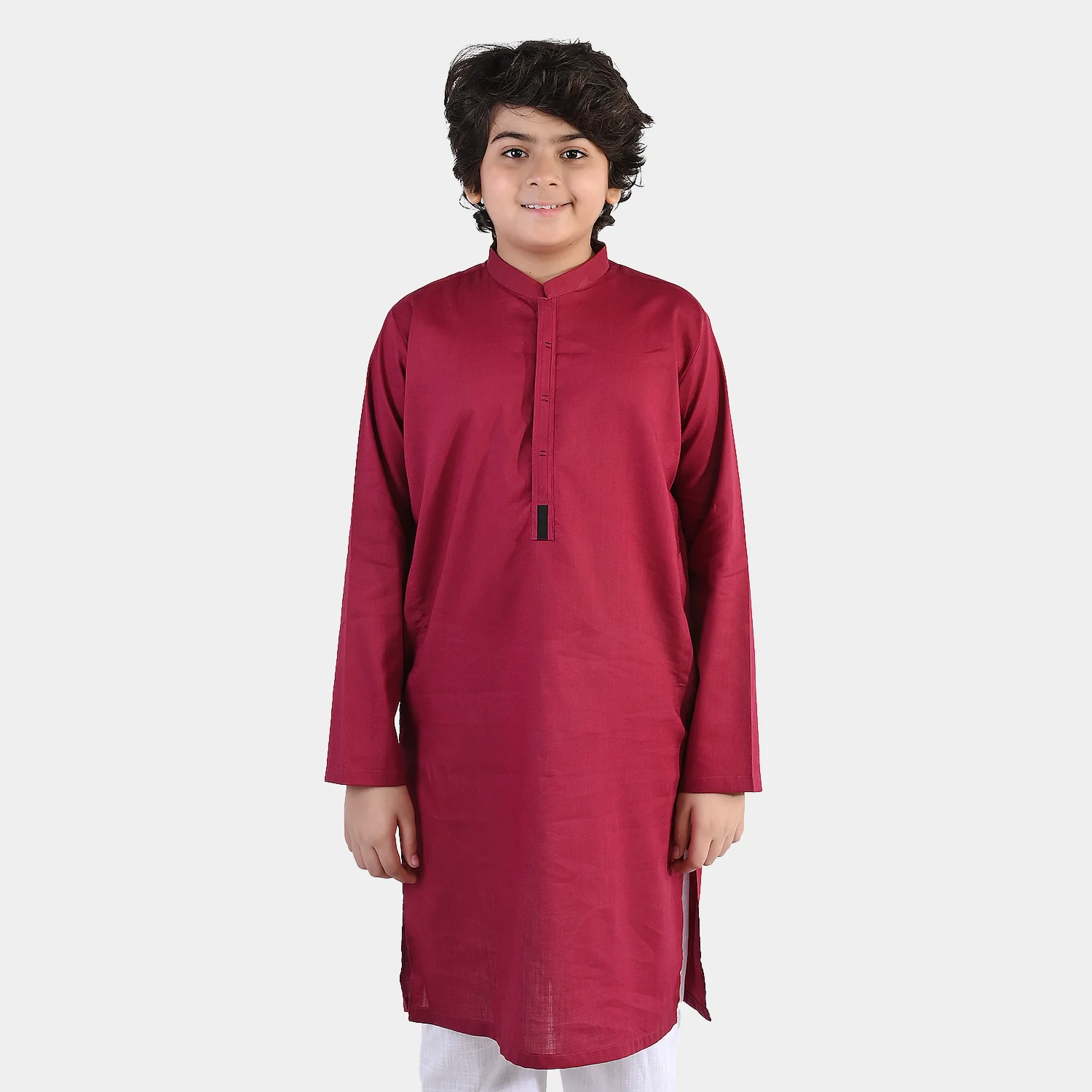 Boys Cotton Slub Kurta (Beet)-RED