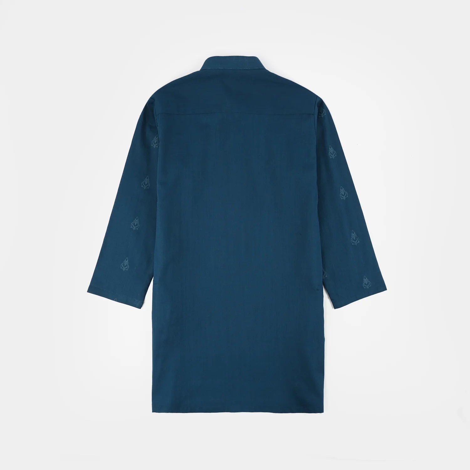 Boys Cotton Slub Printed Kurta (Blue Opal)-Blue - Image 6