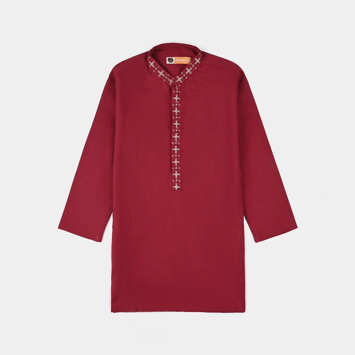Boys Cotton Slub Printed Kurta (Rio Red)