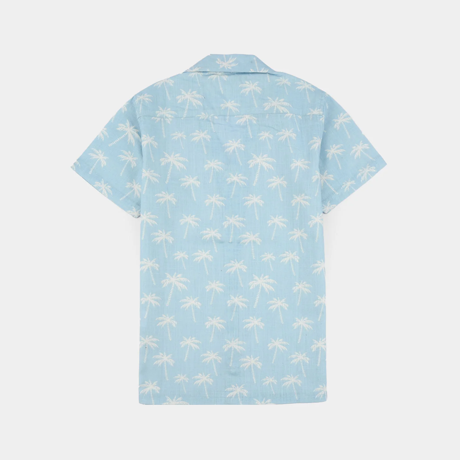 Boys Cotton Slub Shirt (Beach Tree)-Blue - Image 4