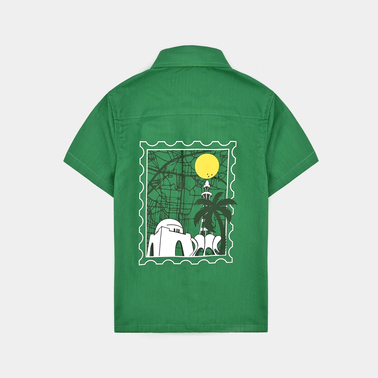Boys Cotton Slub Shirt H/S (Azadi)-Green - Image 5