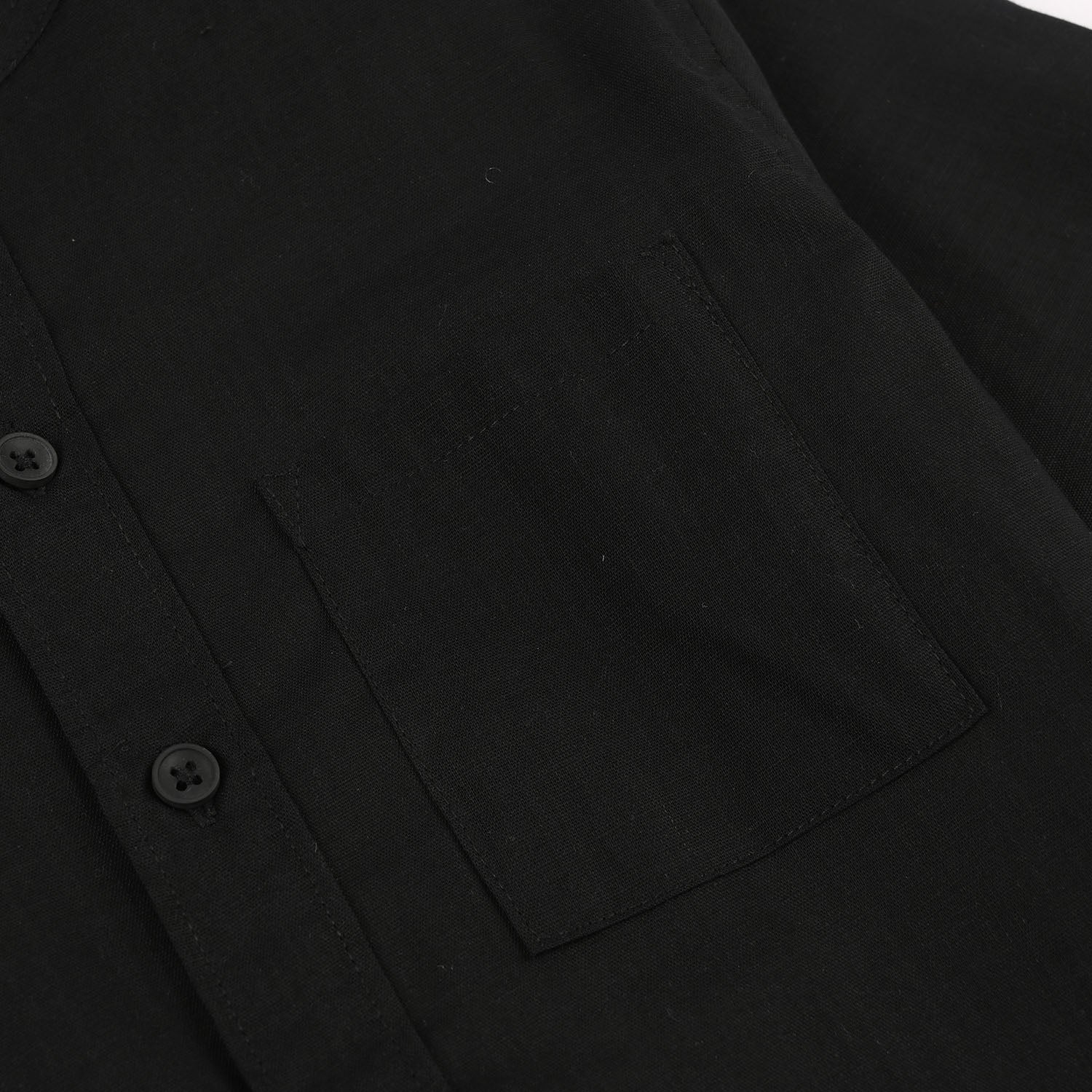 Boys Cotton Slub Shirt (Hello) - BLACK - Image 3