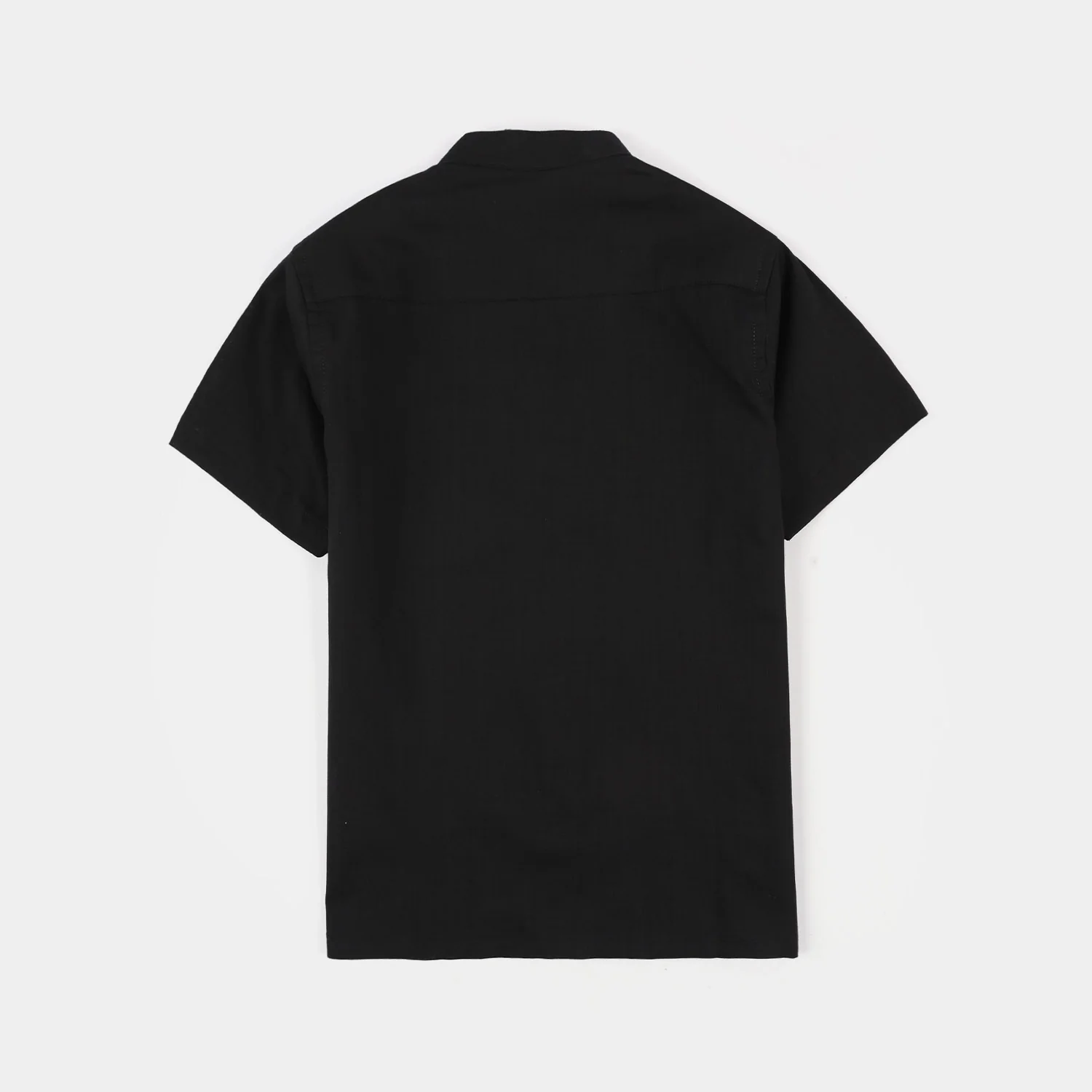 Boys Cotton Slub Shirt (Hello) - BLACK - Image 4
