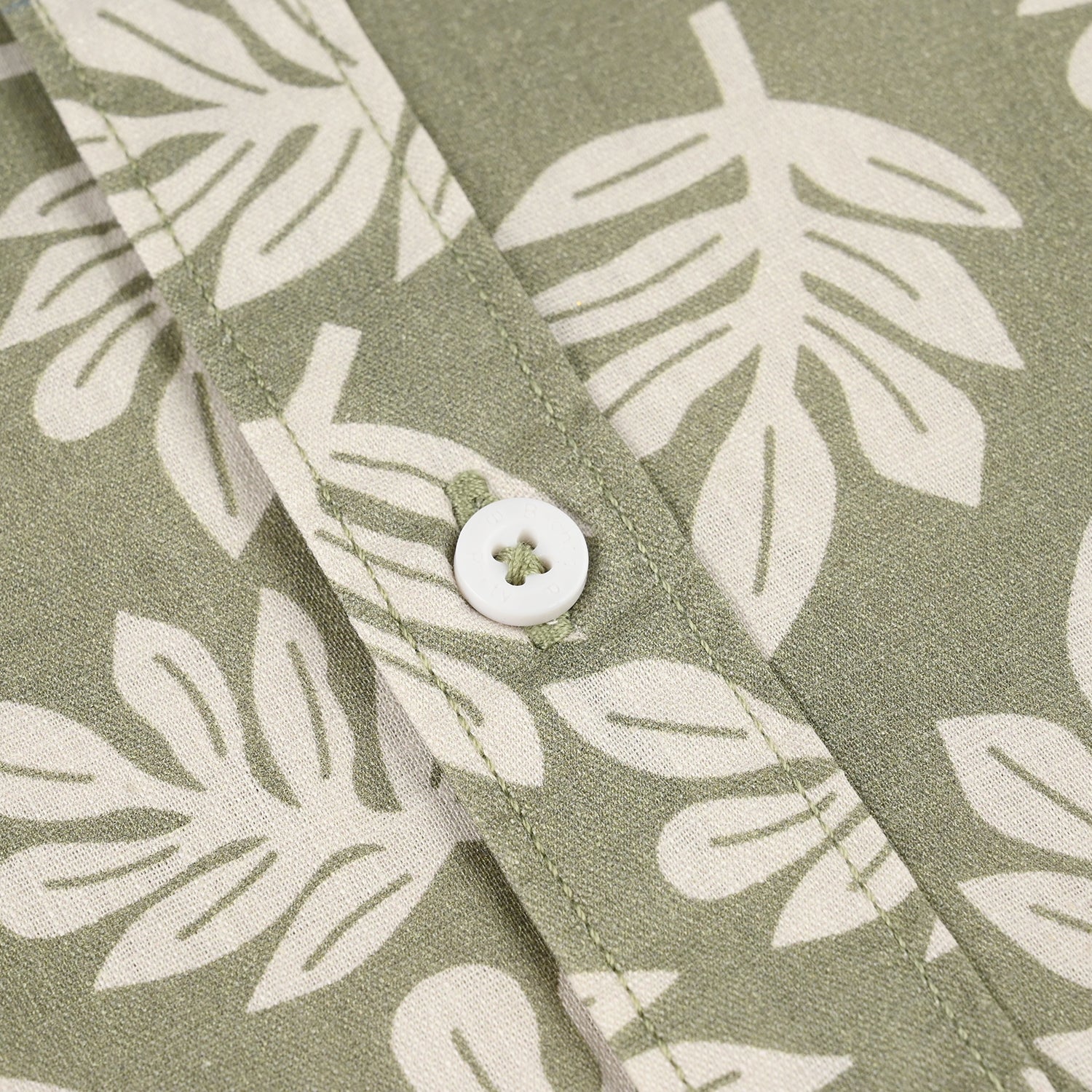 Boys Cotton Slub Shirt (Tropical Leaf) - Green - Image 3