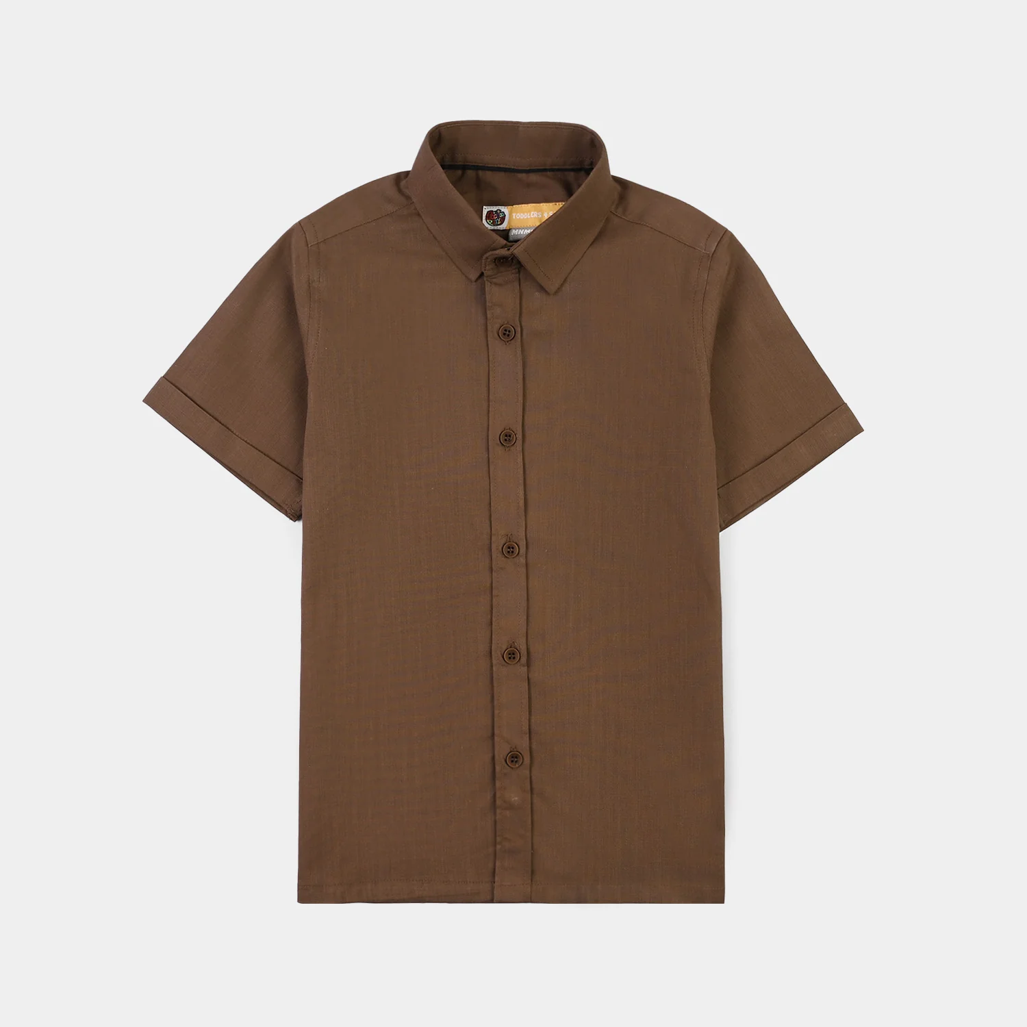 Boys Cotton Slub Woven Suit-Solid Brown - Image 2