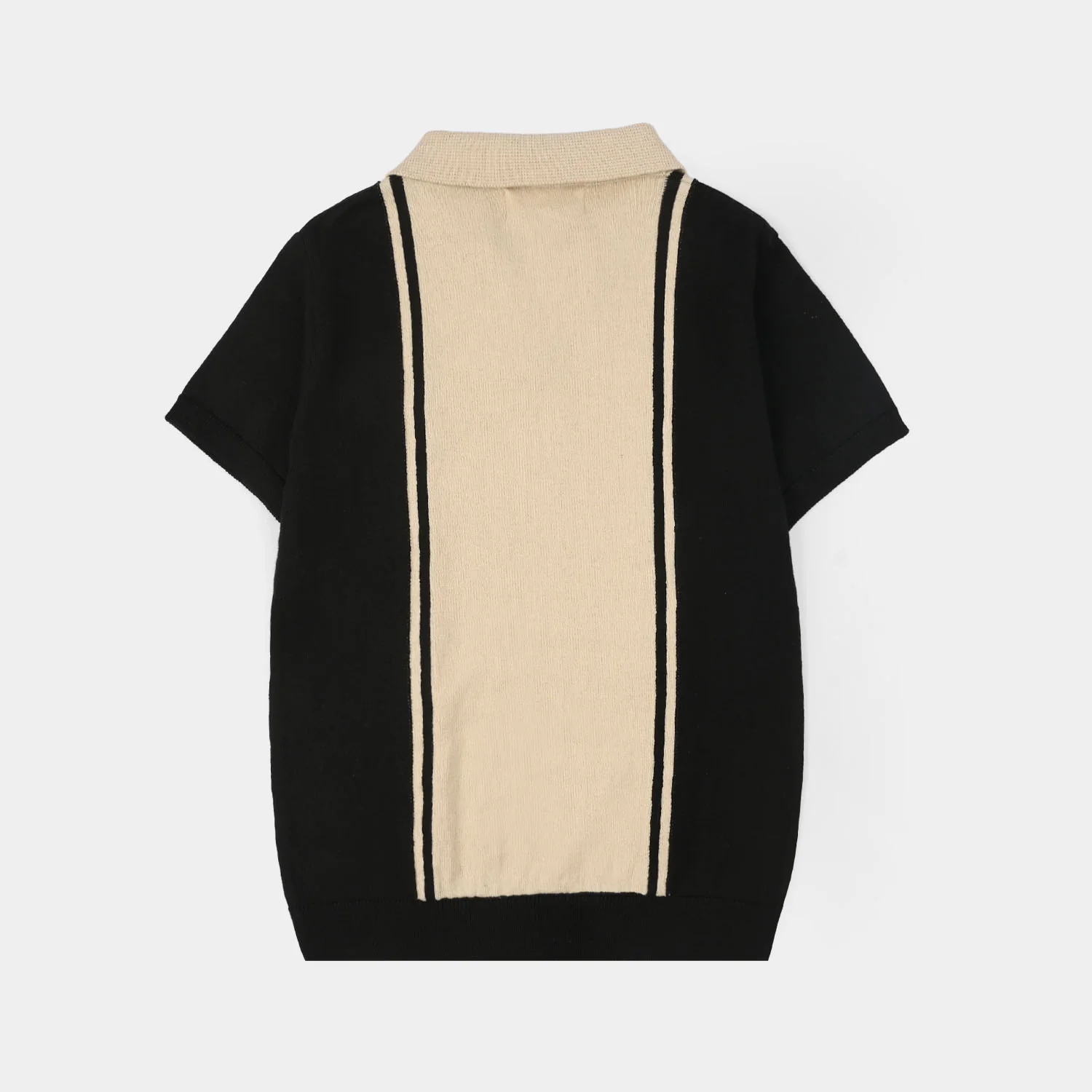 Boys Cotton Sweater Knit Polo (Resort) - Black - Image 4