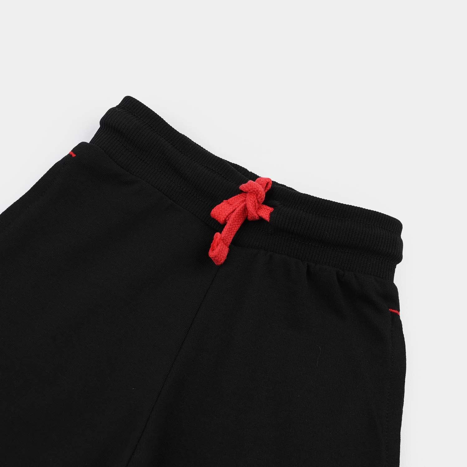 Boys Cotton Terry Short Basic-Jet Black - Image 2