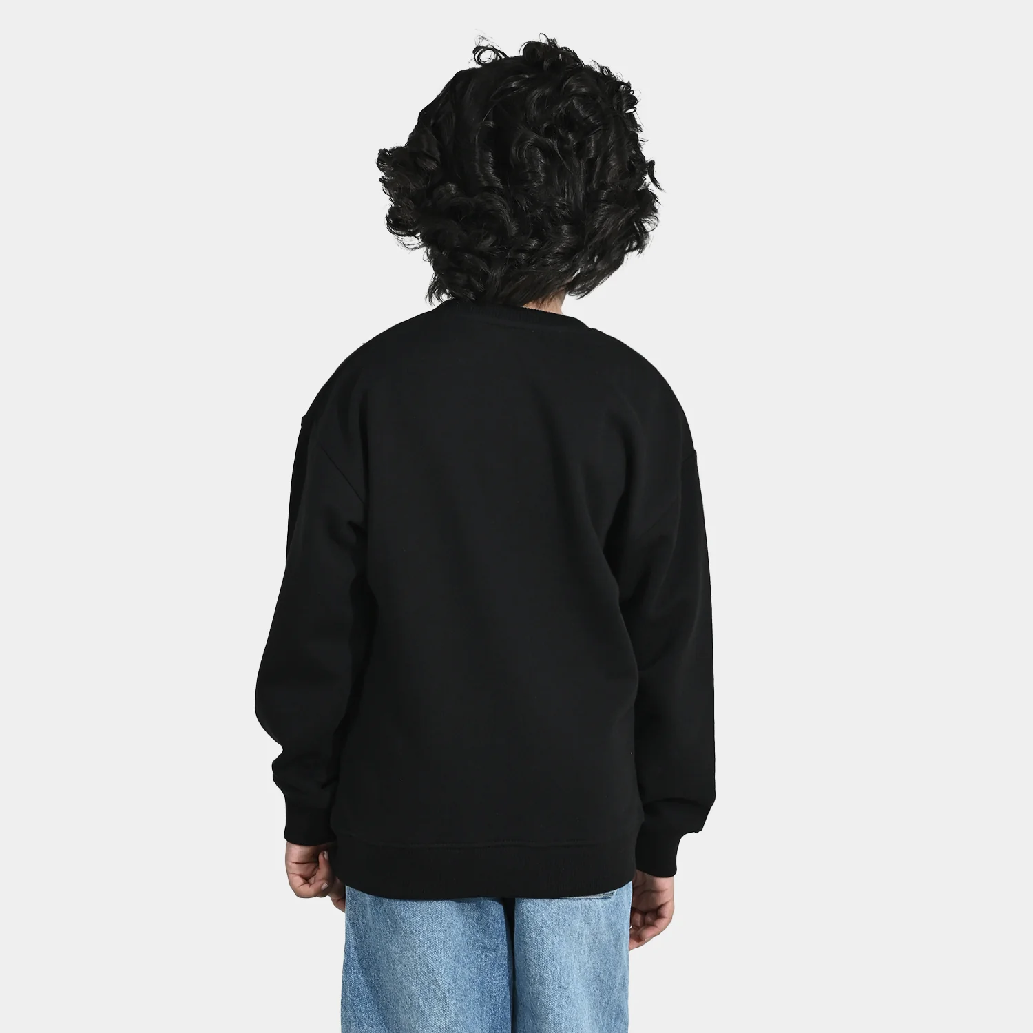 Boys Cotton Terry Sweatshirt-BLACK - Image 4