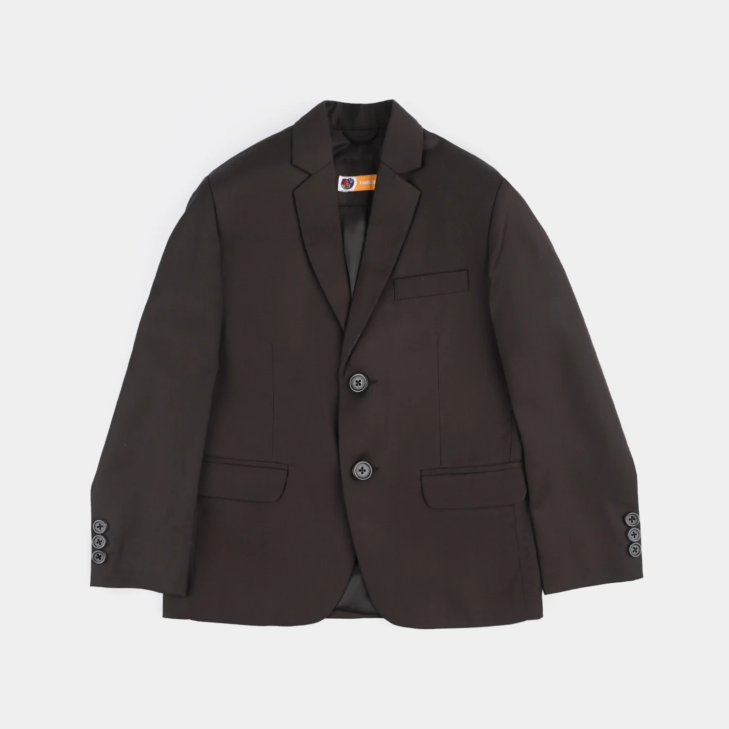 Boys Cotton Twill Coat Pant Suit - Brown - Image 2