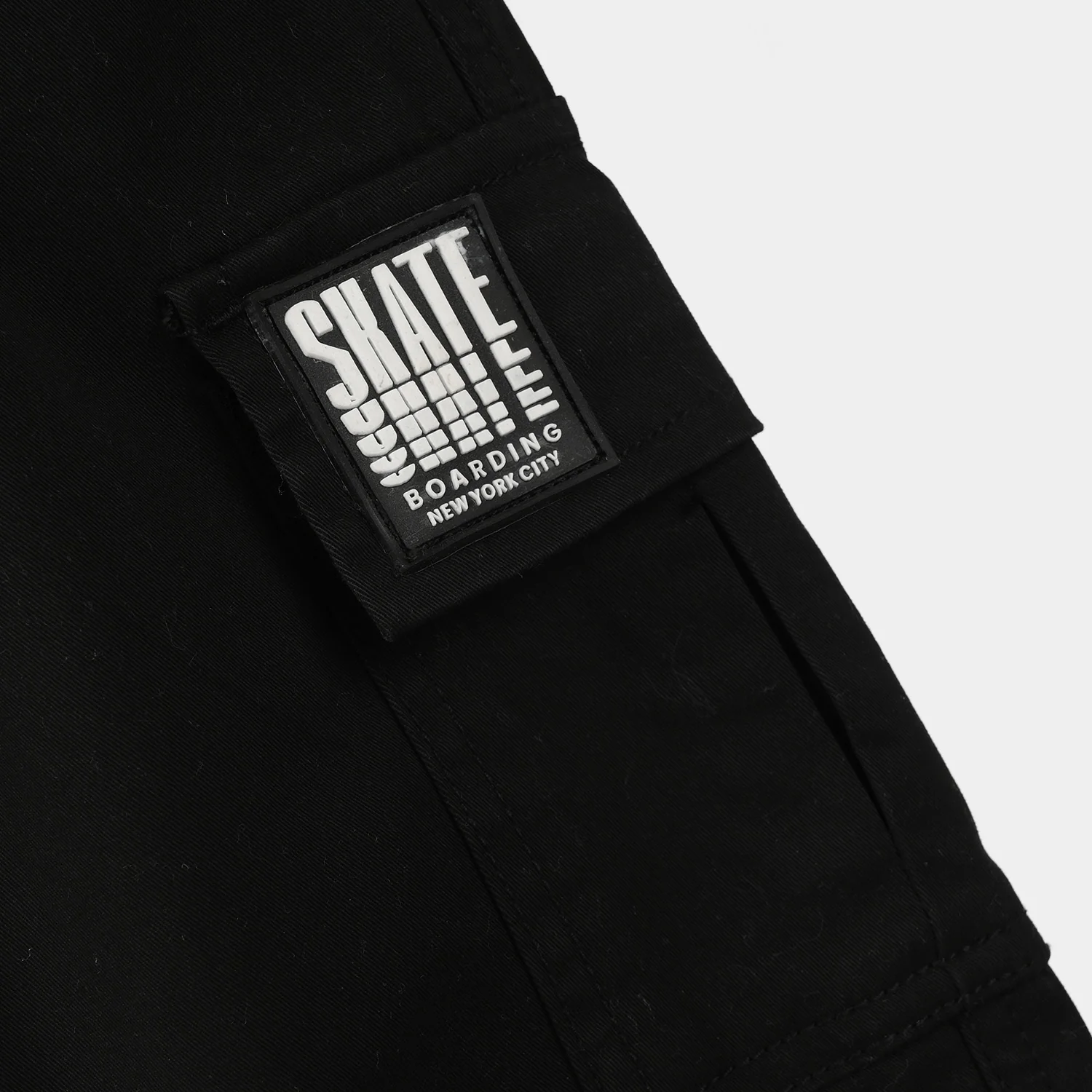 Boys Cotton Twill Pants (Roll Up) - Black - Image 2