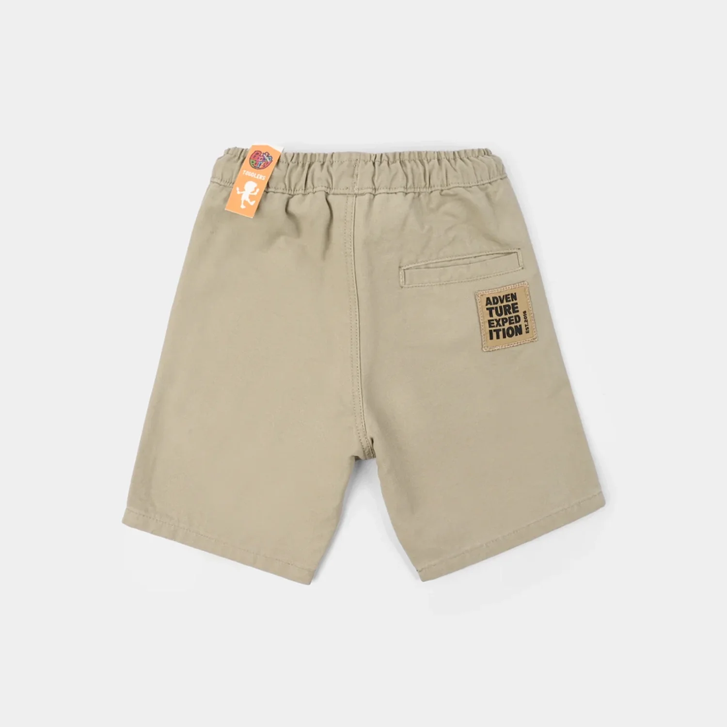 Boys Cotton Twill Shorts - Brown - Image 4
