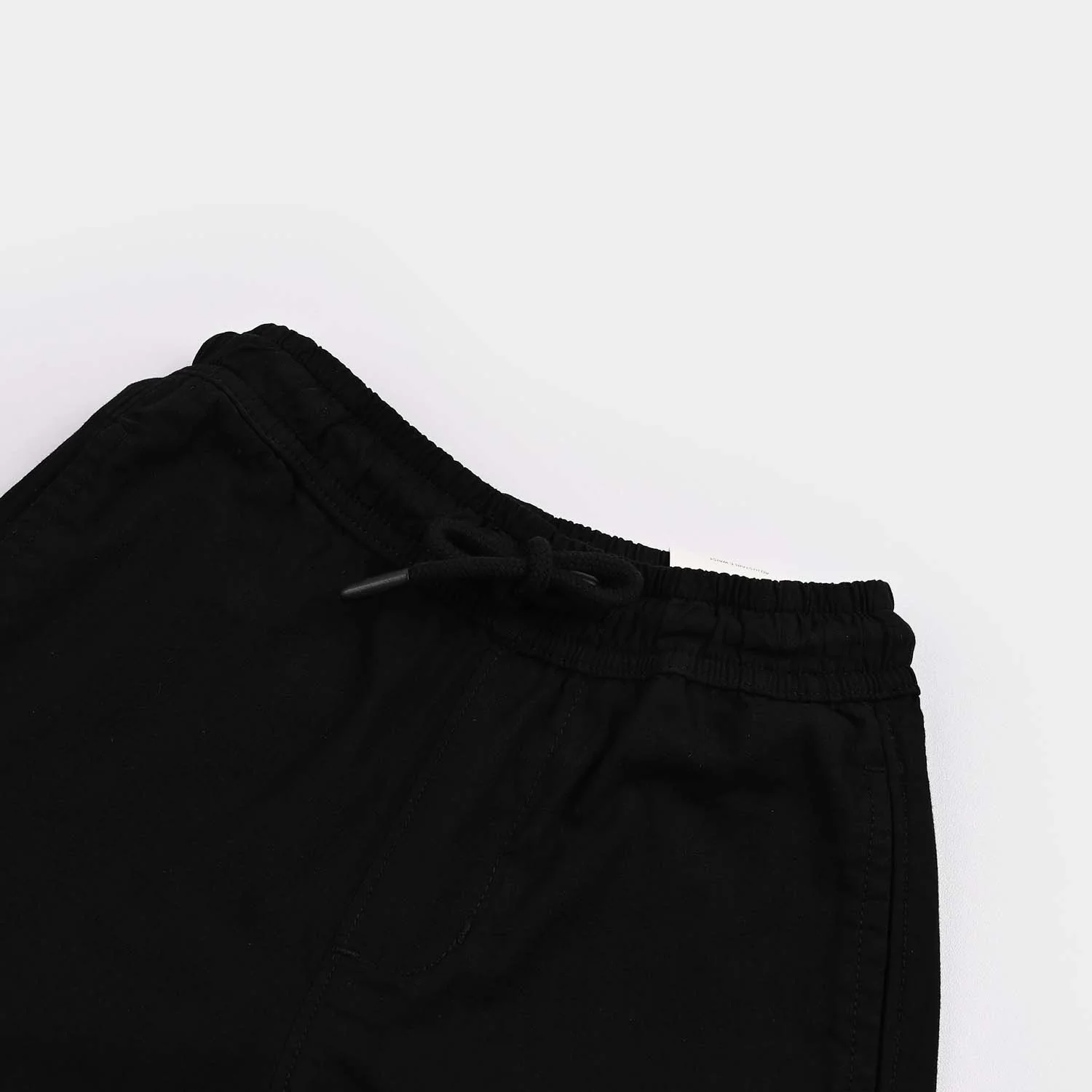 Boys Cotton Twill Short Basic Slub-BLACK - Image 2