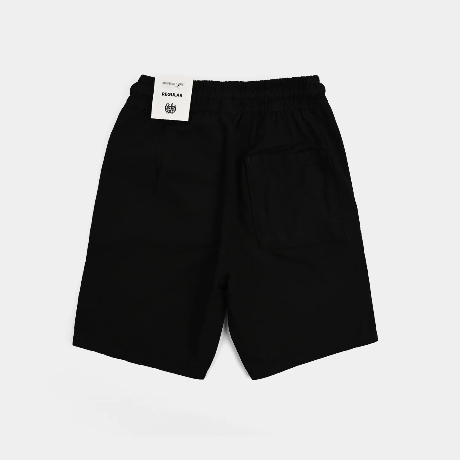 Boys Cotton Twill Short Basic Slub-BLACK - Image 3