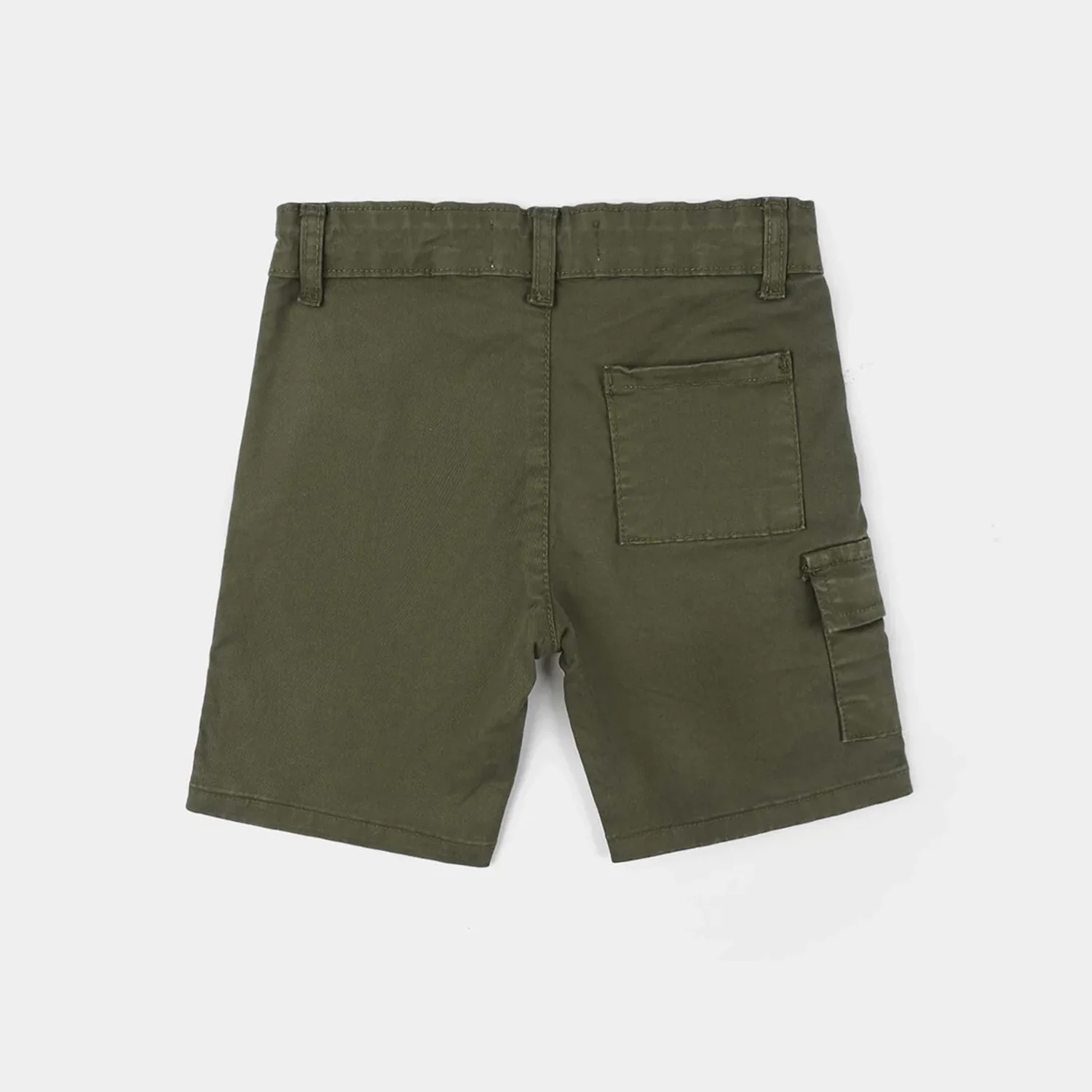 Boys Cotton Twill Shorts - Olive green - Image 4