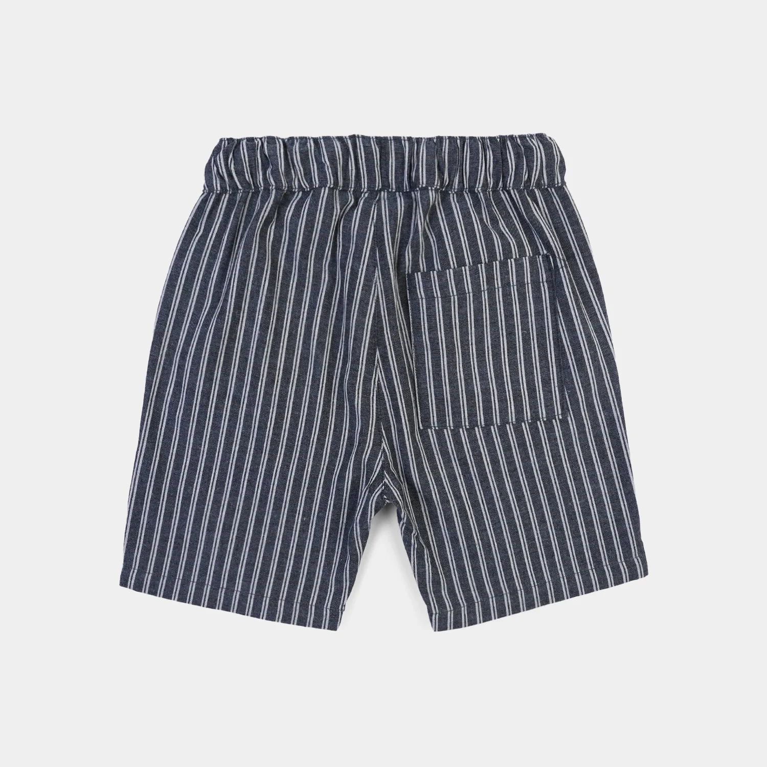 Boys Cotton Twill Short Navy Striper-Blue - Image 5